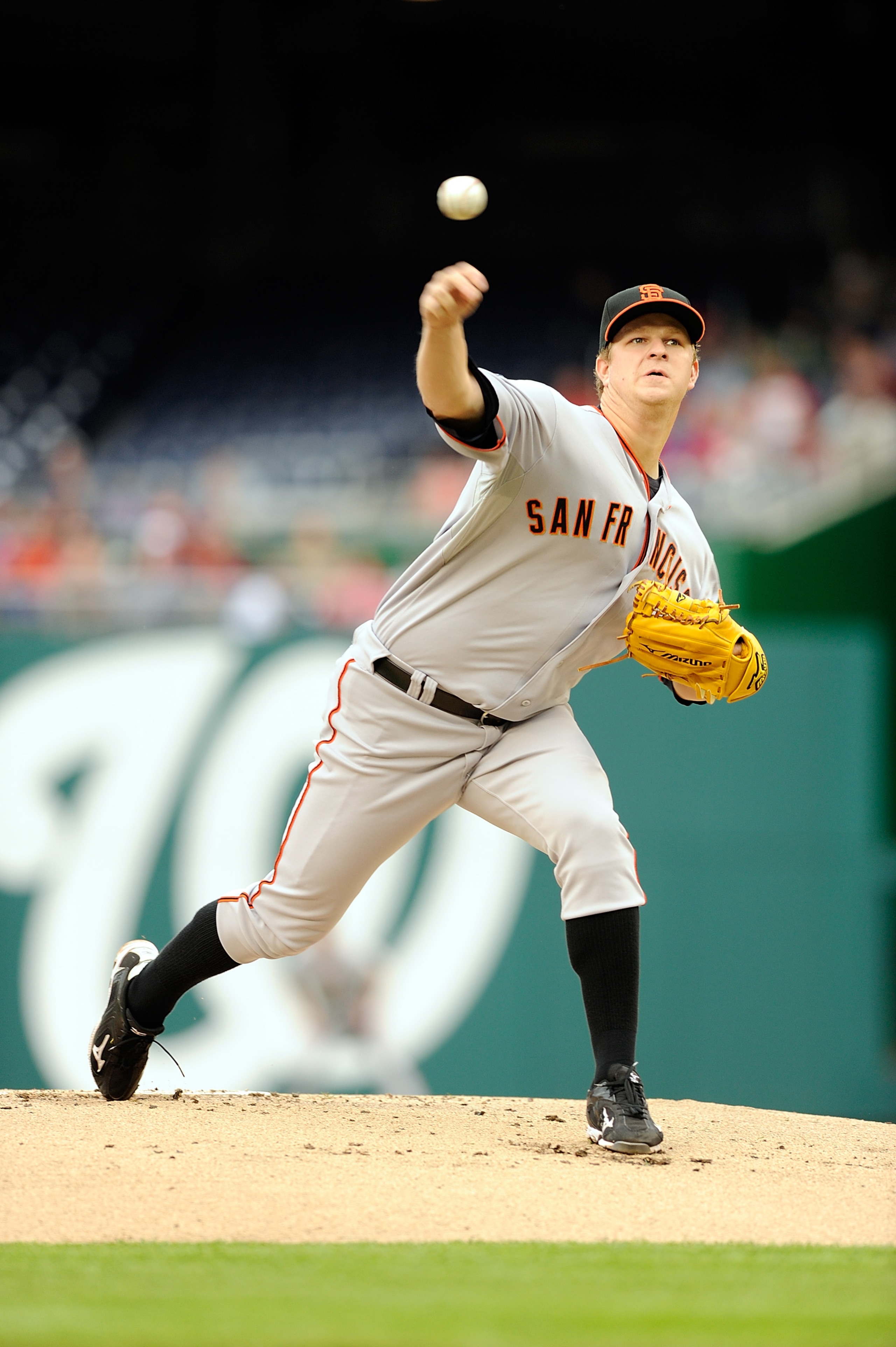 WASHINGTON, DC - MAY 01:  Matt Cain #18 of the San Francisco Giants pitches against the Washington Nationals at Nationals Park on May 1, 2011 in Washington, DC.  (Photo by Greg Fiume/Getty Images)