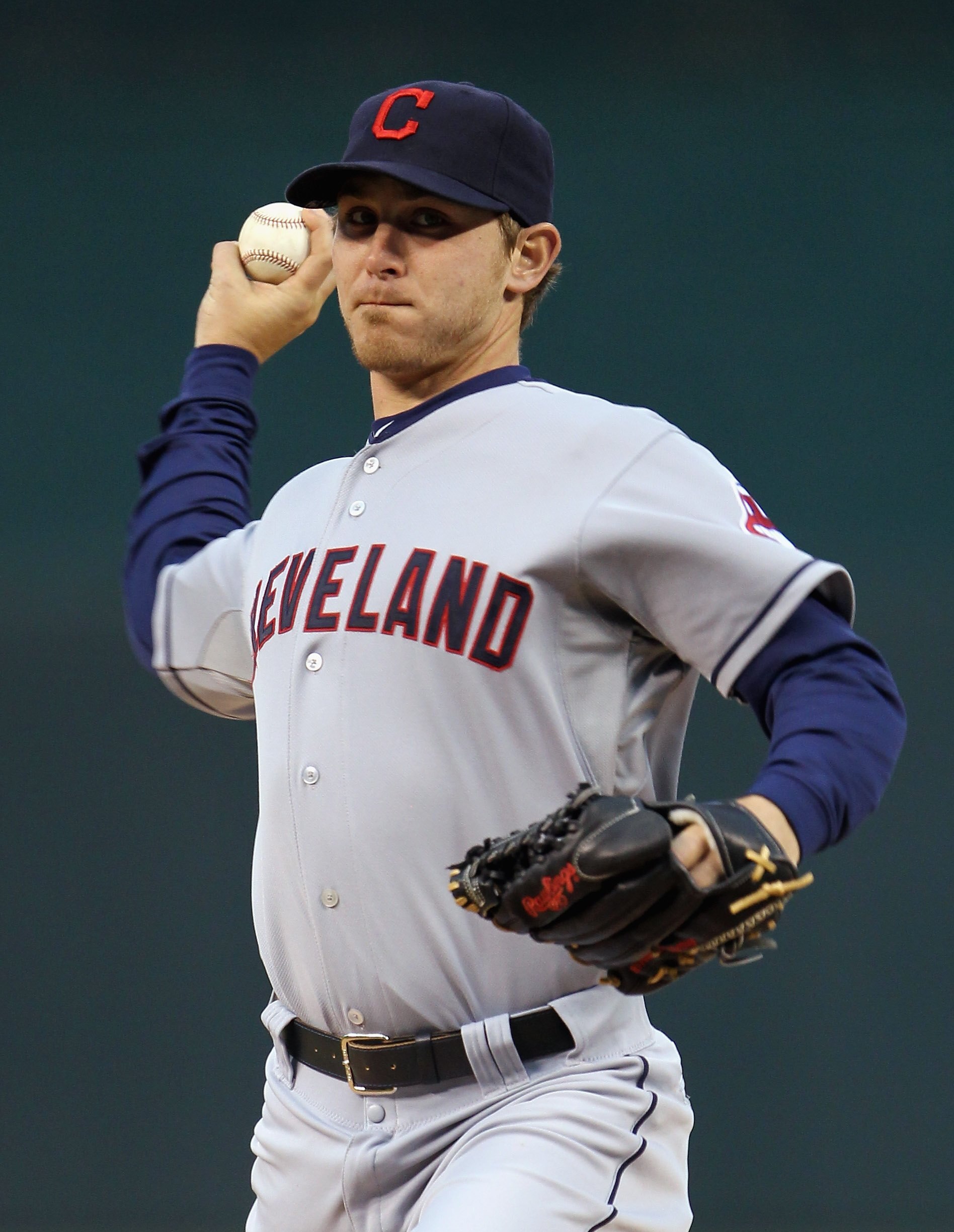 KANSAS CITY, MO - APRIL 21:  Starting pitcher Josh Tomlin #43 of the Cleveland Indians in action during the game against the Kansas City Royals on April 21, 2011 at Kauffman Stadium in Kansas City, Missouri.  (Photo by Jamie Squire/Getty Images)