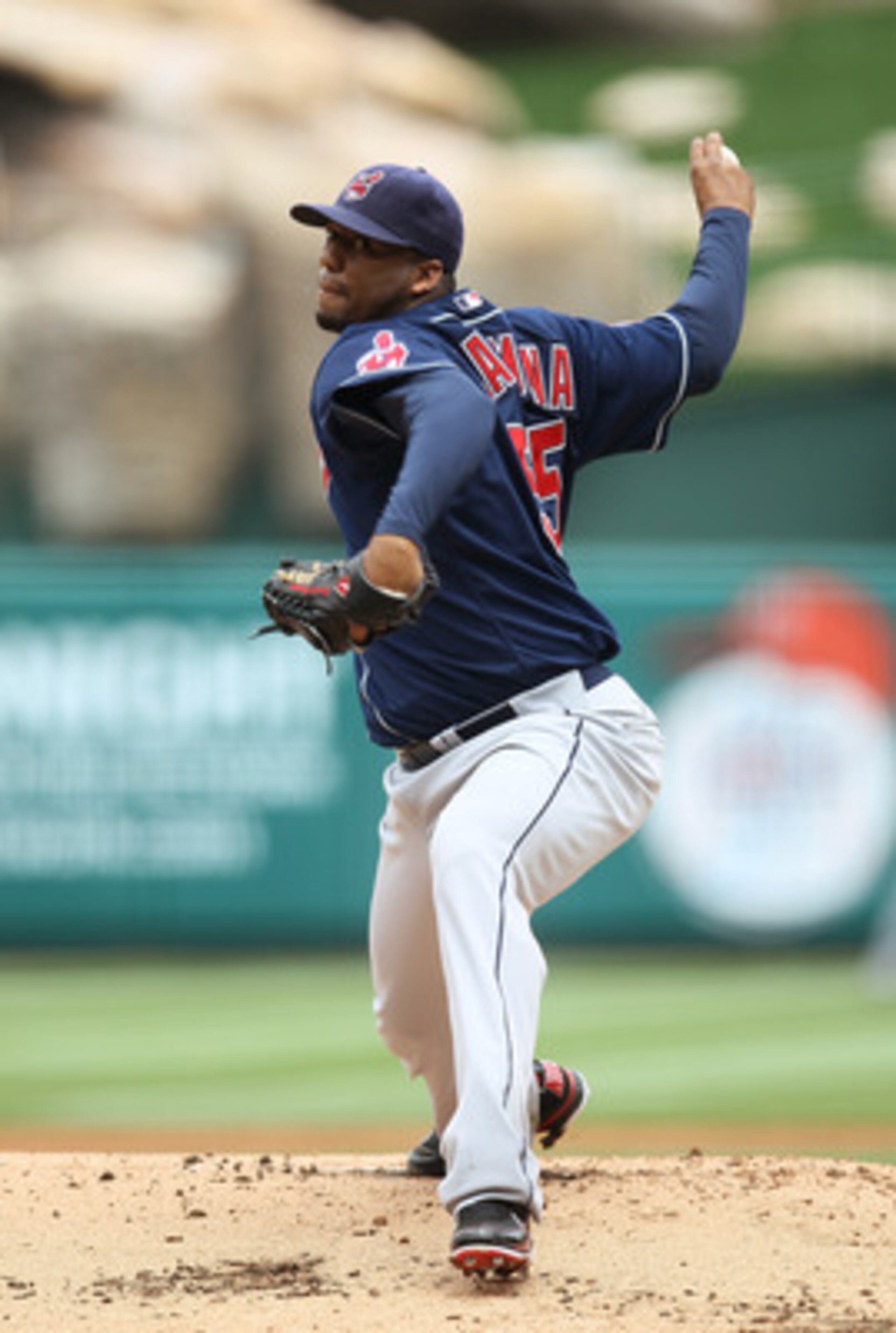 ANAHEIM, CA - MAY 08: Fausto Carmona #55 of the Cleveland Indians throws a pitch against the Los Angeles Angels of Anaheim on May 8, 2011 at Angel Stadium in Anaheim, California. (Photo by Stephen Dunn/Getty Images) ANAHEIM, CA - MAY 08: Fausto Carmona #55 of the Cleveland Indians throws a pitch against the Los Angeles Angels of Anaheim on May 8, 2011 at Angel Stadium in Anaheim, California. (Photo by Stephen Dunn/Getty Images)
