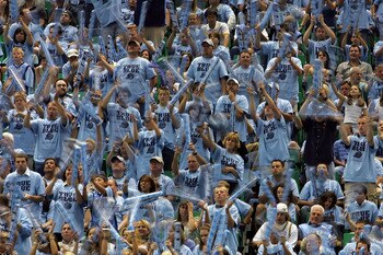 SALT LAKE CITY - MAY 26:  Utah Jazz fans cheer on their team against the San Antonio Spurs in the second quarter of Game Three of the Western Conference Finals during the 2007 NBA Playoffs at the EnergySolutions Arena on May 26, 2007 in Salt Lake City, Ut