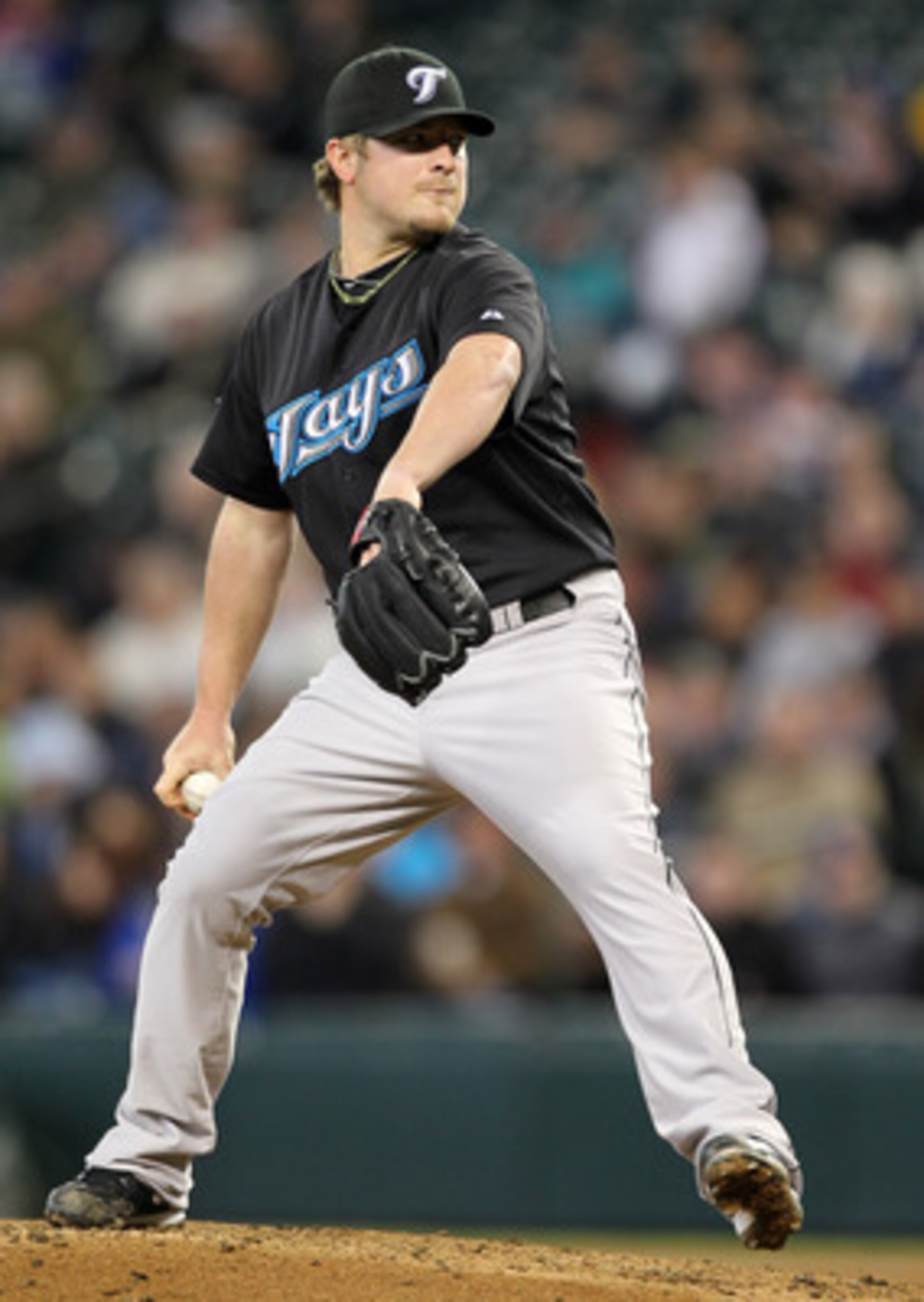 SEATTLE, WA - APRIL 13:  Starting pitcher Kyle Drabek #4 of the Toronto Blue Jays pitches against the Seattle Mariners at Safeco Field on April 13, 2011 in Seattle, Washington. (Photo by Otto Greule Jr/Getty Images)