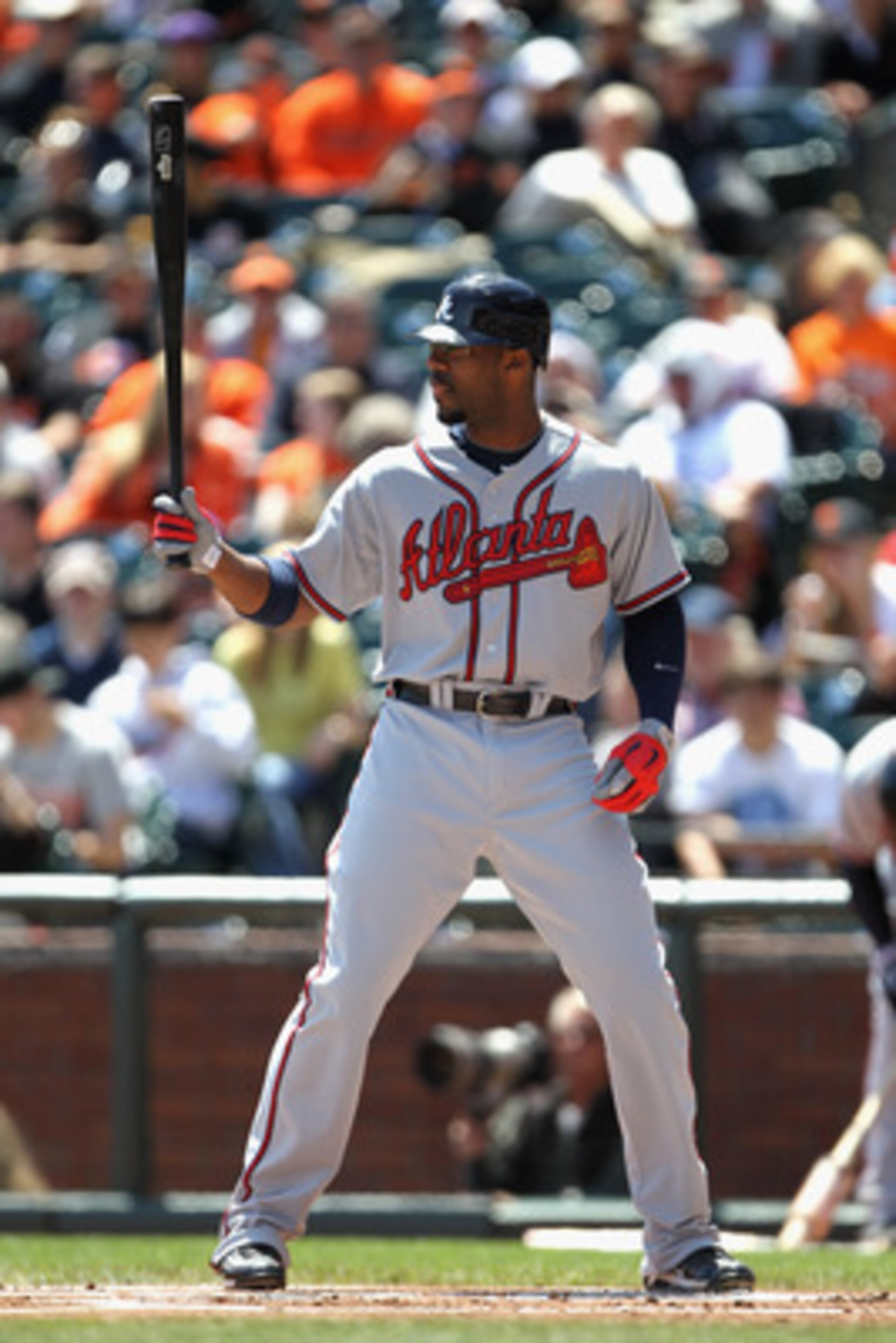 SAN FRANCISCO, CA - APRIL 24:  Jason Heyward #22 of the Atlanta Braves in action against the San Francisco Giants at AT&T Park on April 24, 2011 in San Francisco, California.  (Photo by Ezra Shaw/Getty Images)