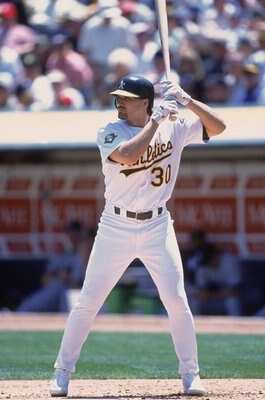 17 May 2001:  Robin Jennings #30 of the Oakland Athletics waits for a pitch during the game against the New York Yankees at the Network Associates Coliseum in Oakland, California. The Athletics defeated the Yankees 8-3.Mandatory Credit: Tom Hauck  /Allspo