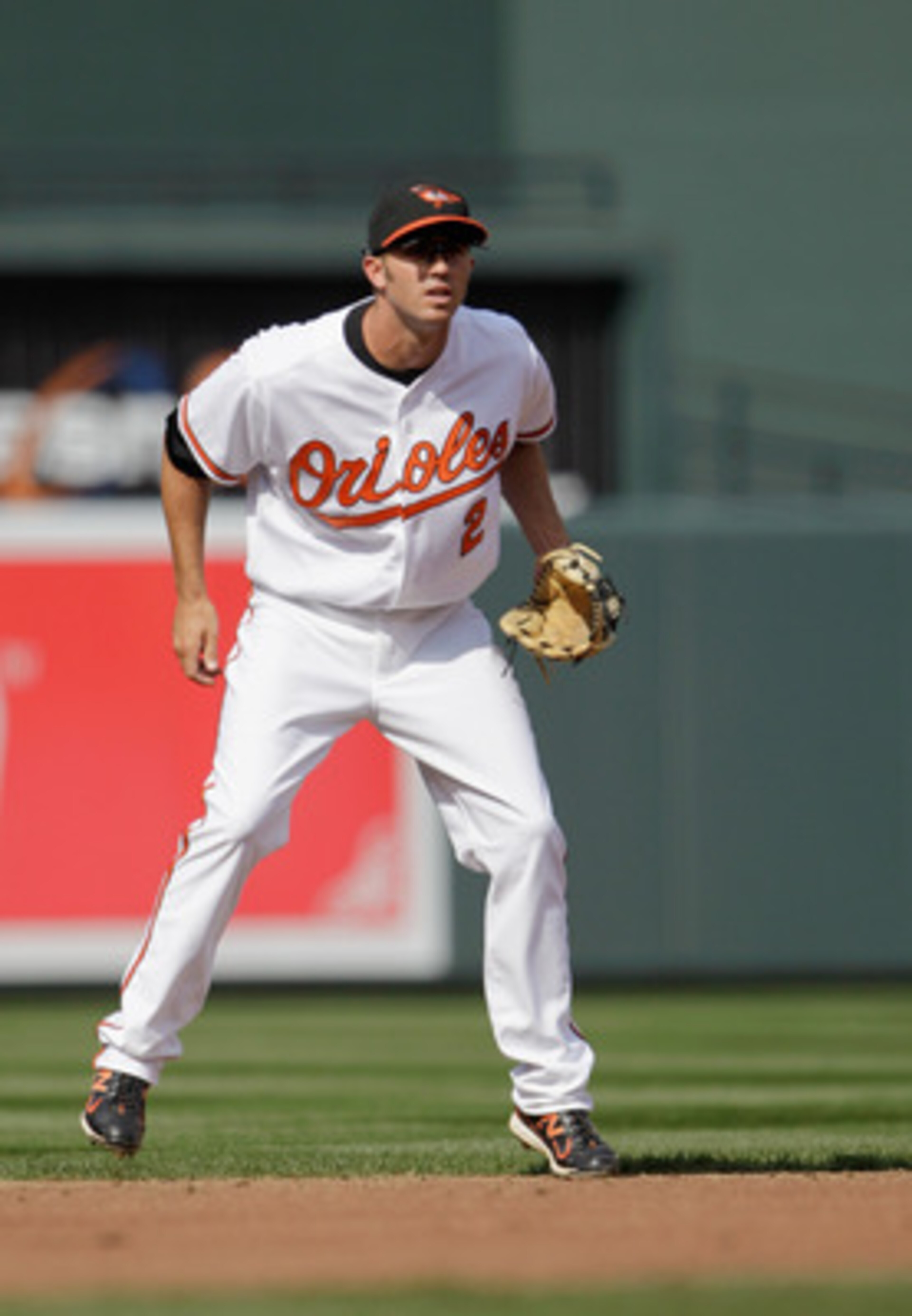 BALTIMORE, MD - APRIL 04: Shortstop J.J. Hardy #2 of the Baltimore Orioles against the Detroit Tigers during opening day at Oriole Park at Camden Yards on April 4, 2011 in Baltimore, Maryland.  (Photo by Rob Carr/Getty Images)