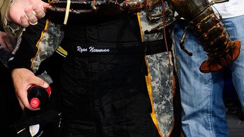 LOUDON, NH - JULY 17:  Ryan Newman, driver of the #39 U.S. Army Chevrolet, holds up a lobster in Victory Lane after he won the NASCAR Sprint Cup Series LENOX Industrial Tools 301 at New Hampshire Motor Speedway on July 17, 2011 in Loudon, New Hampshire.