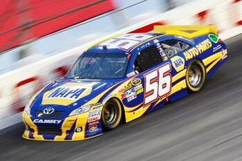 DARLINGTON, SC - MAY 07:  Martin Truex Jr., driver of the #56 NAPA Auto Parts Toyota, races during the NASCAR Sprint Cup Series SHOWTIME Southern 500 at Darlington Raceway on May 7, 2011 in Darlington, South Carolina.  (Photo by Geoff Burke/Getty Images f