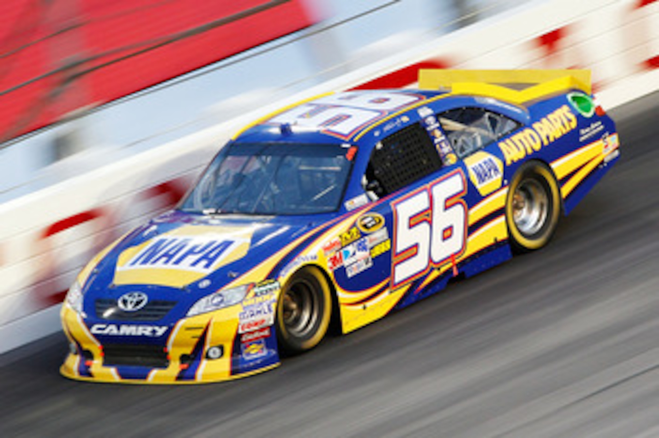 DARLINGTON, SC - MAY 07:  Martin Truex Jr., driver of the #56 NAPA Auto Parts Toyota, races during the NASCAR Sprint Cup Series SHOWTIME Southern 500 at Darlington Raceway on May 7, 2011 in Darlington, South Carolina.  (Photo by Geoff Burke/Getty Images f