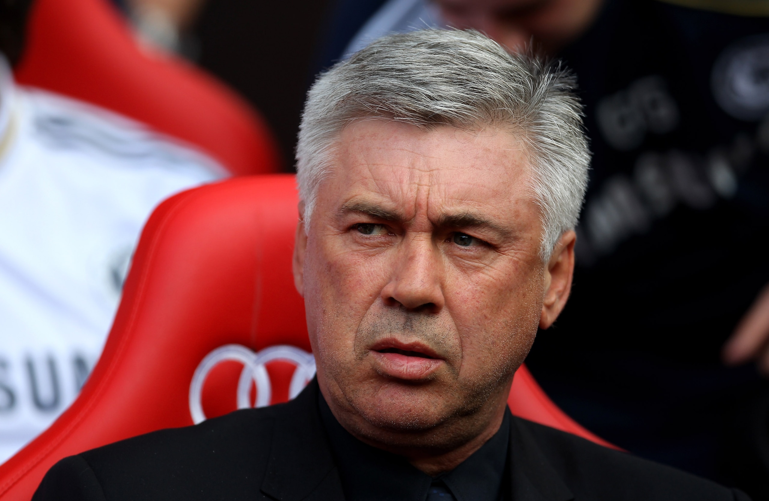 MANCHESTER, ENGLAND - MAY 08: Chelsea Manager Carlo Ancelotti looks on prior to the Barclays Premier League match between Manchester United and Chelsea at Old Trafford on May 8, 2011 in Manchester, England. (Photo by Alex Livesey/Getty Images) MANCHESTER, ENGLAND - MAY 08: Chelsea Manager Carlo Ancelotti looks on prior to the Barclays Premier League match between Manchester United and Chelsea at Old Trafford on May 8, 2011 in Manchester, England. (Photo by Alex Livesey/Getty Images)