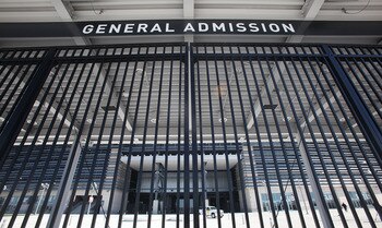 EAST RUTHERFORD, NJ - MARCH 03:  A locked general admission gate is seen at New Meadowlands Stadium, home of the NFLÂs New York Jets and New York Giants, March 3, 2011 in East Rutherford, New Jersey. Last minute negotiations between the NFL owners and its