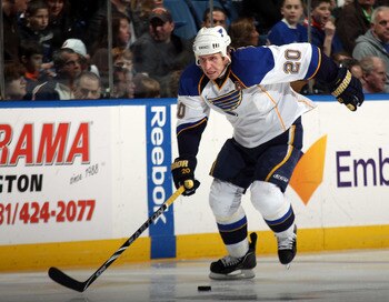 UNIONDALE, NY - MARCH 05:  Alexander Steen #20 of the St. Louis Blues skates against the New York Islanders at the Nassau Coliseum on March 5, 2011 in Uniondale, New York.  (Photo by Bruce Bennett/Getty Images)