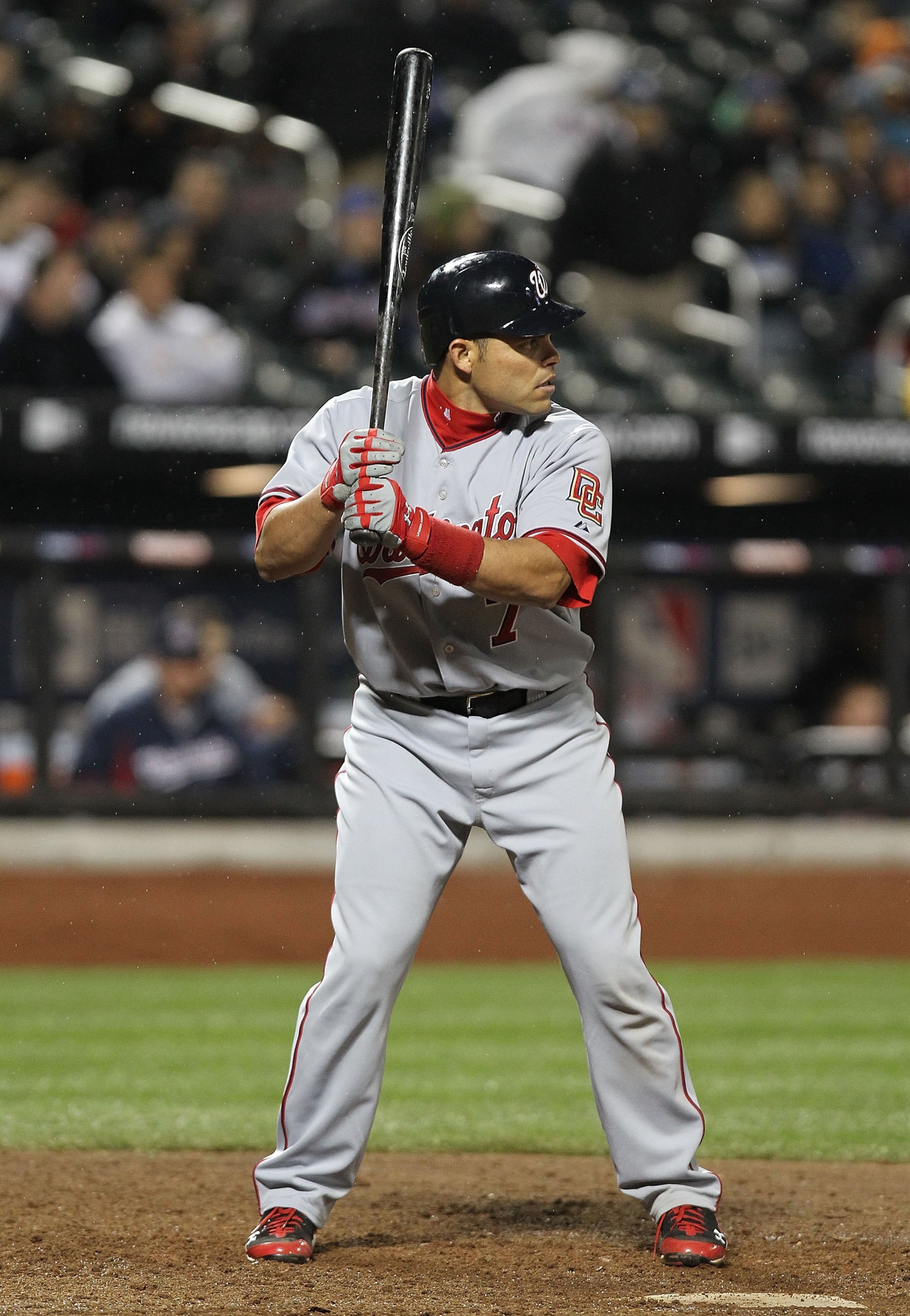 NEW YORK - MAY 11: Ivan Rodriguez #7 of the Washington Nationals at bat against the New York Mets at Citi Field on May 11, 2010 in the Flushing neighborhood of the Queens borough of New York City.  (Photo by Nick Laham/Getty Images)