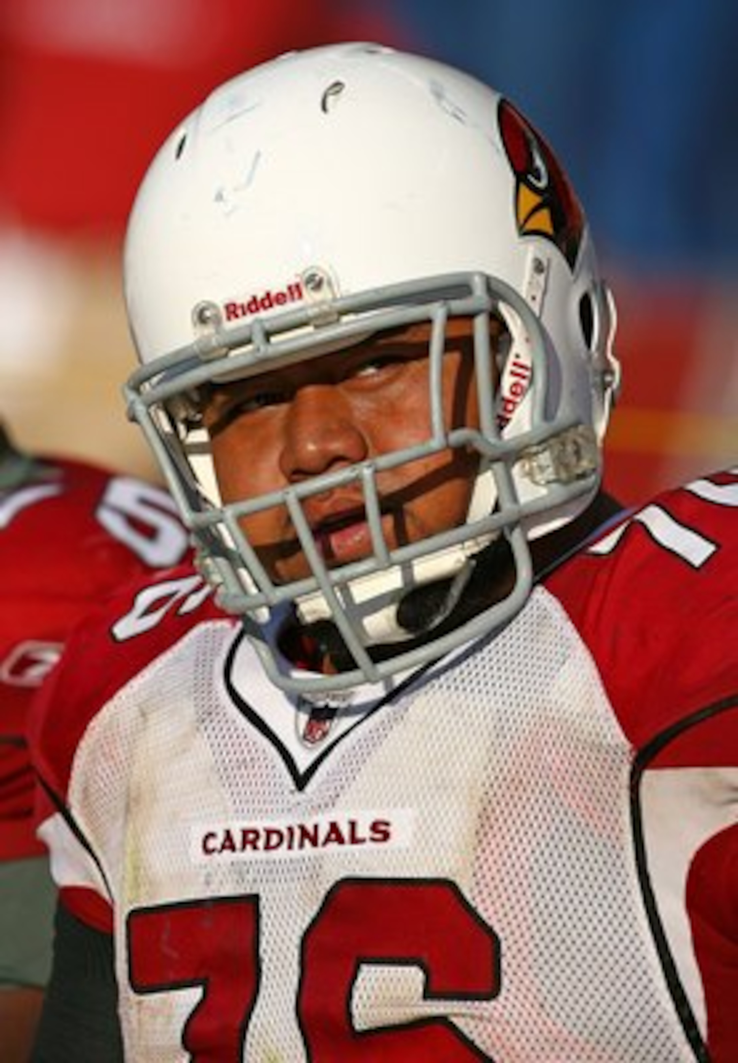 CHICAGO - NOVEMBER 08: Deuce Lutui #76 of the Arizona Cardinals rests on the bench during a game against the Chicago Bears at Soldier Field on November 8, 2009 in Chicago, Illinois. The Cardinals defeated the Bears 41-21. (Photo by Jonathan Daniel/Getty I CHICAGO - NOVEMBER 08: Deuce Lutui #76 of the Arizona Cardinals rests on the bench during a game against the Chicago Bears at Soldier Field on November 8, 2009 in Chicago, Illinois. The Cardinals defeated the Bears 41-21. (Photo by Jonathan Daniel/Getty I