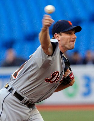 TORONTO, CANADA - MAY 9: Max Scherzer #37 of the Detroit Tigers throws during MLB action against the Toronto Blue Jays at the Rogers Centre May 9, 2011 in Toronto, Ontario, Canada. (Photo by Abelimages/Getty Images)