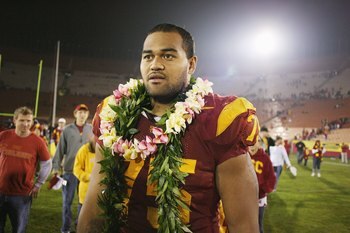 LOS ANGELES - NOVEMBER 29: Matt Kalil #75 of the USC Trojans walks on the field after the game against the Notre Dame Fighting Irish on November 29, 2008 at the Los Angeles Memorial Coliseum in Los Angeles, California. USC won 38-3. (Photo by Jeff Gold LOS ANGELES - NOVEMBER 29: Matt Kalil #75 of the USC Trojans walks on the field after the game against the Notre Dame Fighting Irish on November 29, 2008 at the Los Angeles Memorial Coliseum in Los Angeles, California. USC won 38-3. (Photo by Jeff Gold
