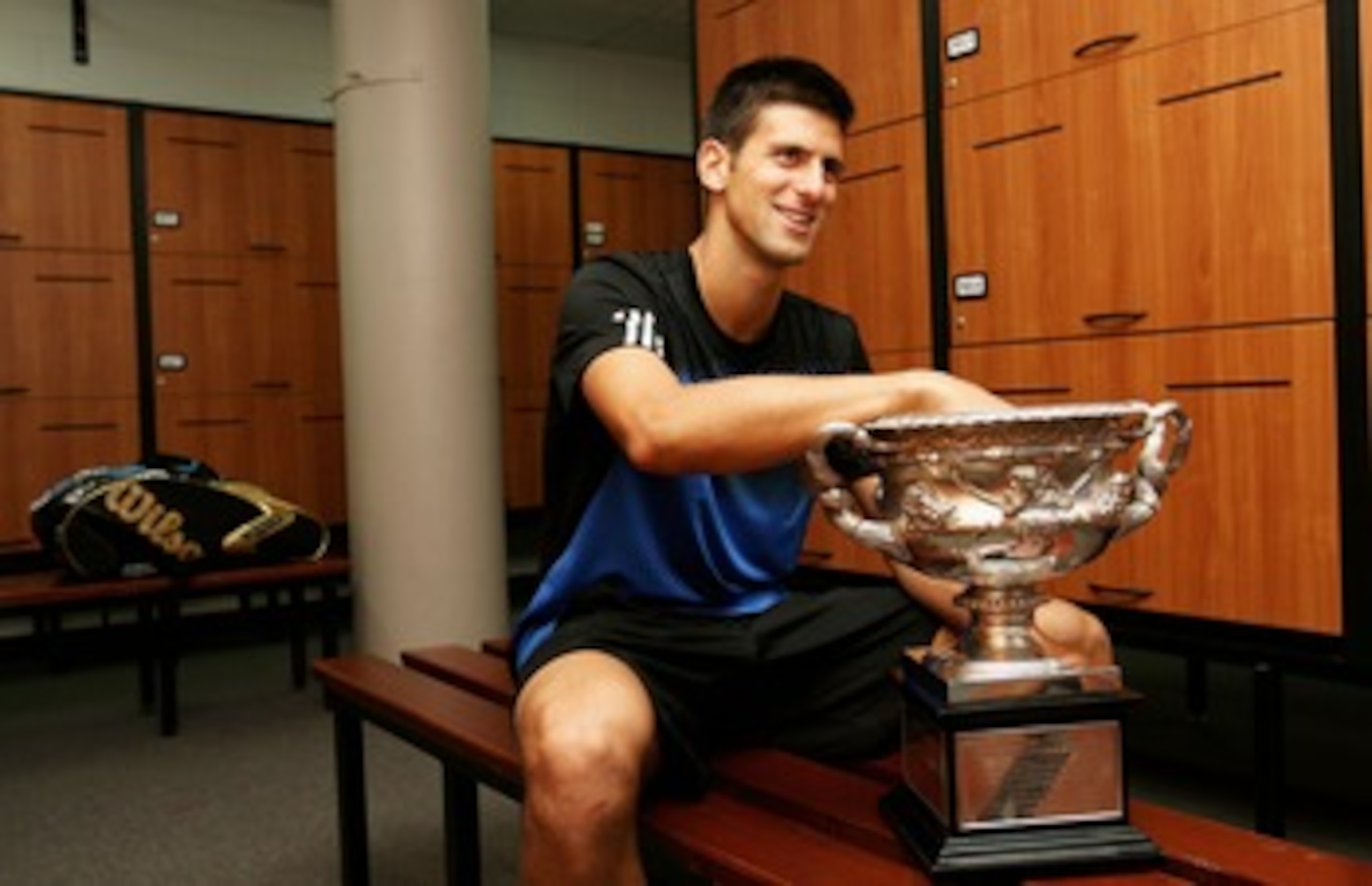 BELGRADE, SERBIA - DECEMBER 05:  Novak Djokovic of Serbia celebrates winning a game in his match against Gael Monfils of France during day three of the Davis Cup Tennis Final at the Begrade Arena on December 5, 2010 in Belgrade, Serbia.  (Photo by Julian