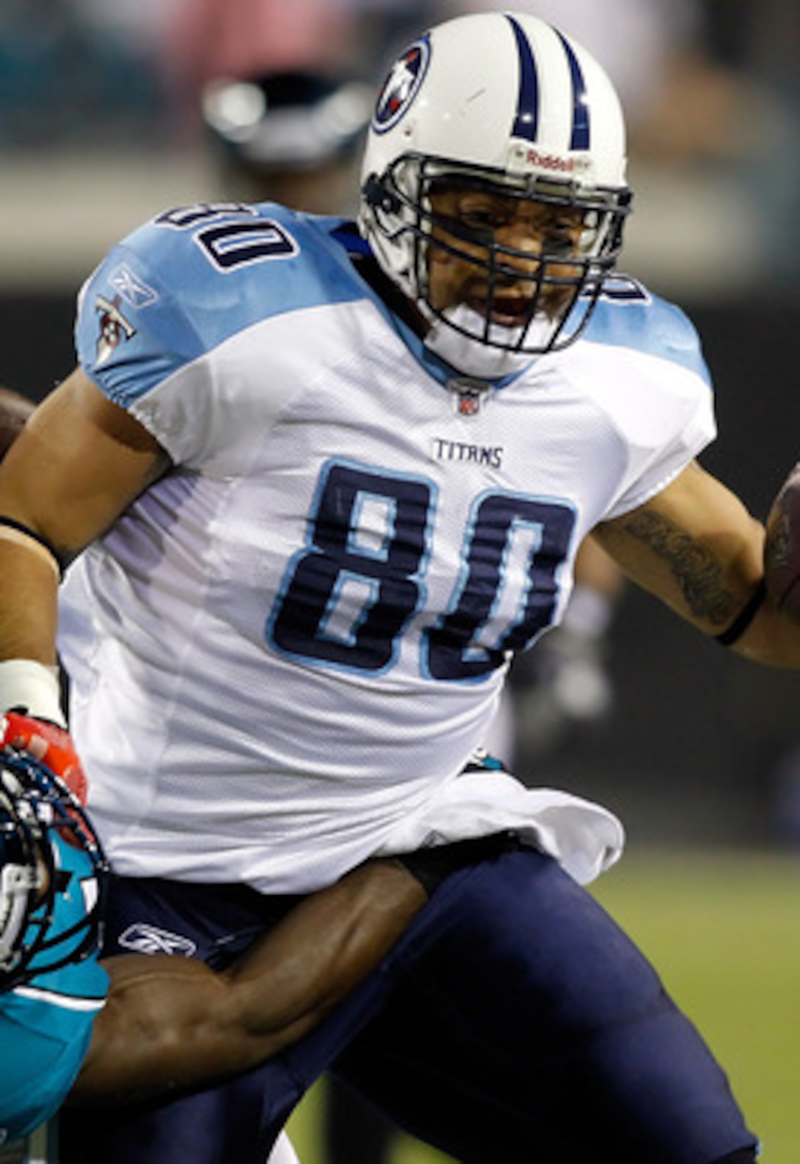 JACKSONVILLE, FL - OCTOBER 18: Safety Gerald Alexander #42 of the Jacksonville Jaguars tries to stop tight end Bo Scaife #80 of the Tennessee Titans during the game at EverBank Field on October 18, 2010 in Jacksonville, Florida. (Photo by J. Meric/Getty JACKSONVILLE, FL - OCTOBER 18: Safety Gerald Alexander #42 of the Jacksonville Jaguars tries to stop tight end Bo Scaife #80 of the Tennessee Titans during the game at EverBank Field on October 18, 2010 in Jacksonville, Florida. (Photo by J. Meric/Getty