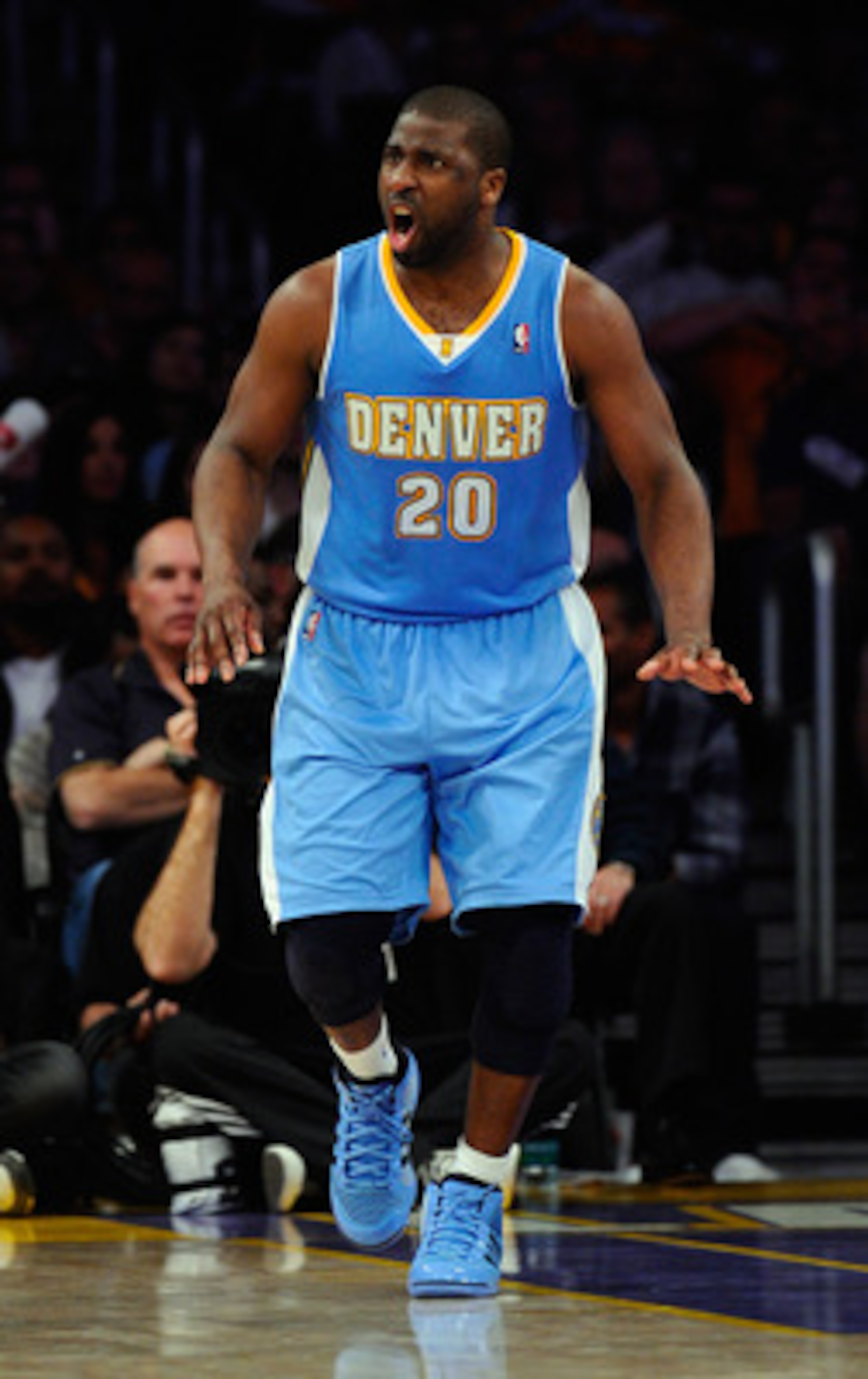 LOS ANGELES, CA - APRIL 03: Raymond Felton #20 of the Denver Nuggets reacts during the game against the Los Angeles Lakers at Staples Center on April 3, 2011 in Los Angeles, California. NOTE TO USER: User expressly acknowledges and agrees that, by downlo LOS ANGELES, CA - APRIL 03: Raymond Felton #20 of the Denver Nuggets reacts during the game against the Los Angeles Lakers at Staples Center on April 3, 2011 in Los Angeles, California. NOTE TO USER: User expressly acknowledges and agrees that, by downlo
