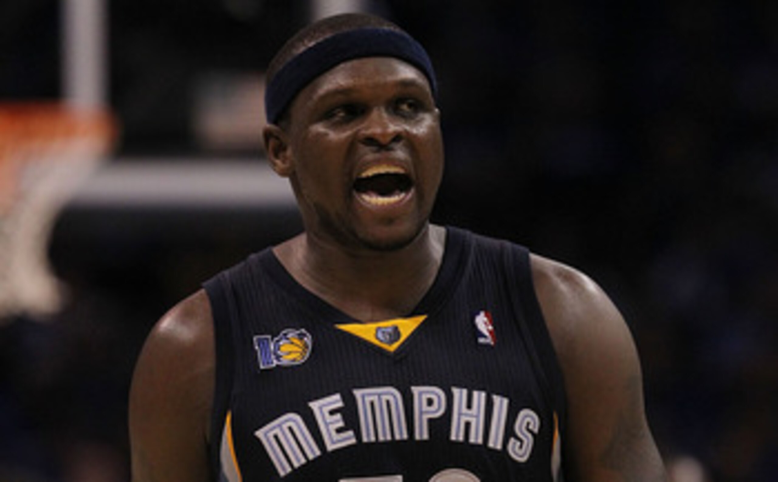 OKLAHOMA CITY, OK - MAY 01:  Forward Zach Randolph #50 of the Memphis Grizzlies reacts against the Oklahoma City Thunder in Game One of the Western Conference Semifinals in the 2011 NBA Playoffs on May 1, 2011 at Oklahoma City Arena in Oklahoma City, Okla