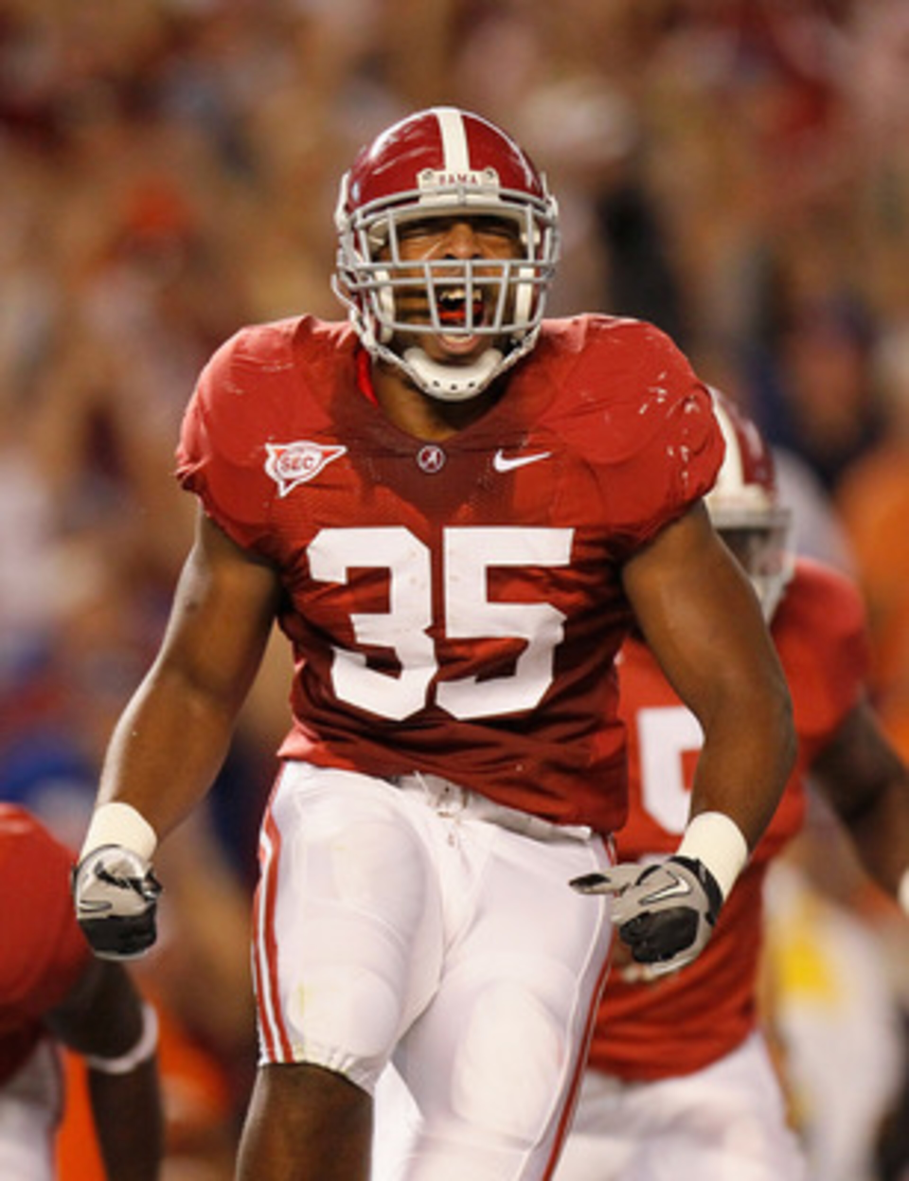 TUSCALOOSA, AL - OCTOBER 02:  Nico Johnson #35 of the Alabama Crimson Tide against the Florida Gators at Bryant-Denny Stadium on October 2, 2010 in Tuscaloosa, Alabama.  (Photo by Kevin C. Cox/Getty Images)