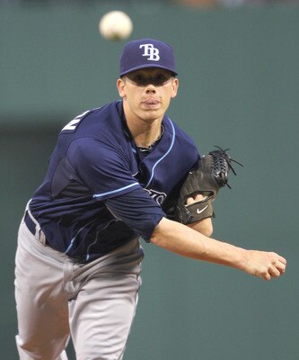 BOSTON, MA - APRIL 11:  Jeremy Hellickson #58 of the Tampa Bay Rays throws against the Boston Red Sox at Fenway Park April 11, 2011 in Boston, Massachusetts. (Photo by Jim Rogash/Getty Images)