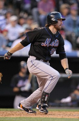 DENVER, CO - MAY 09:  Ike Davis #29 of the New York Mets singles in the fourth inning off of starting pitcher Jhoulys Chacin of the Colorado Rockies at Coors Field on May 9, 2011 in Denver, Colorado.  (Photo by Doug Pensinger/Getty Images)
