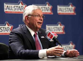 LOS ANGELES, CA - FEBRUARY 19:  NBA Commissioner David Stern addresses the media before the start of NBA All-Star Saturday Night at Staples Center on February 19, 2011 in Los Angeles, California.  (Photo by Noel Vasquez/Getty Images)