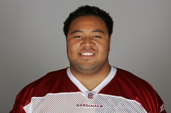 TEMPE, AZ - CIRCA 2010: In this handout image provided by the NFL, Deuce Lutui of the Arizona Cardinals poses for his NFL headshot circa 2010 in Tempe, Arizona. (Photo by NFL via Getty Images)