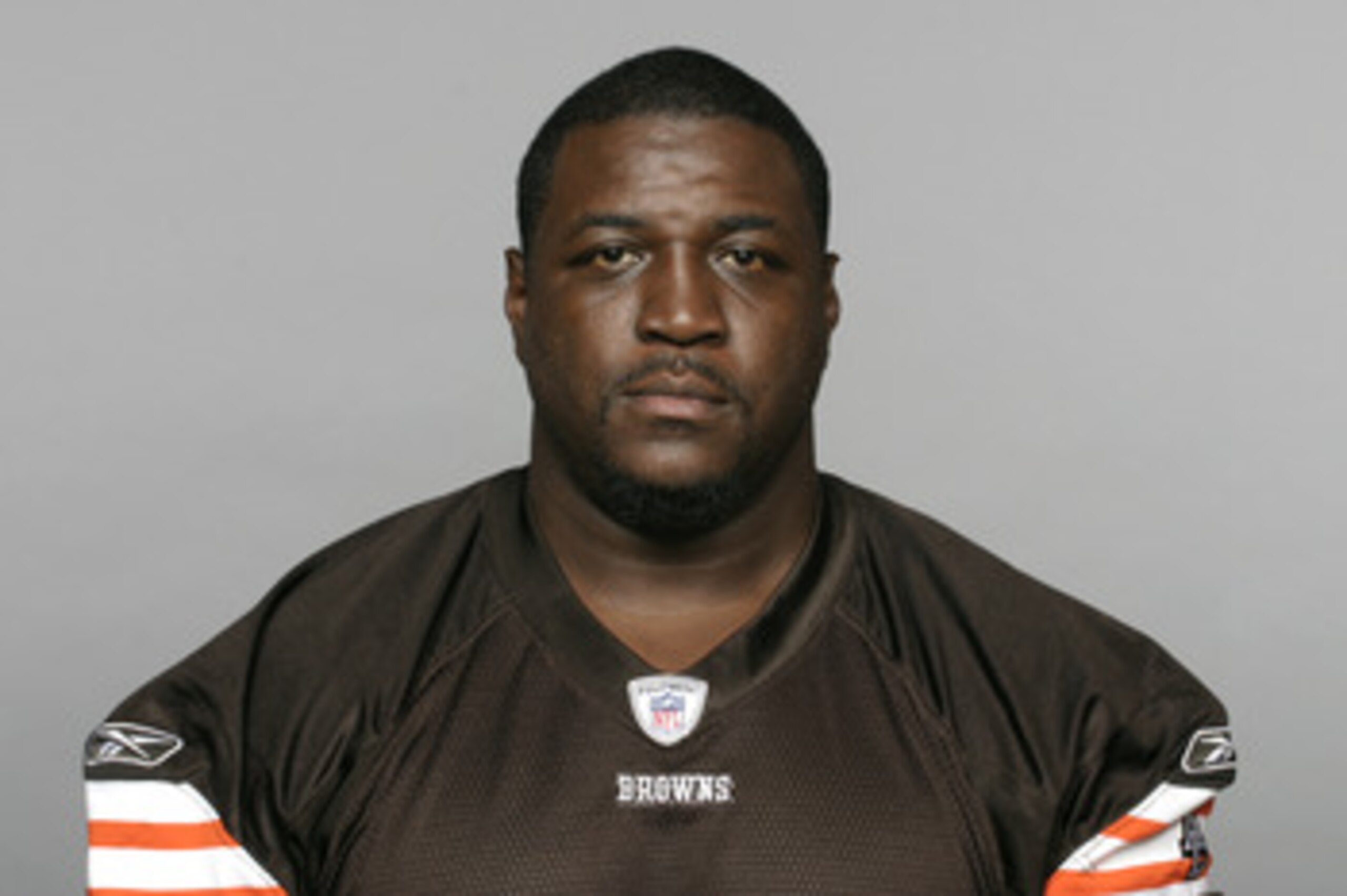 BEREA, OH - CIRCA 2010: In this handout image provided by the NFL,  Robaire Smith of the Cleveland Browns  poses for his 2010 NFL headshot circa 2010 in Berea, Ohio. (Photo by NFL via Getty Images)