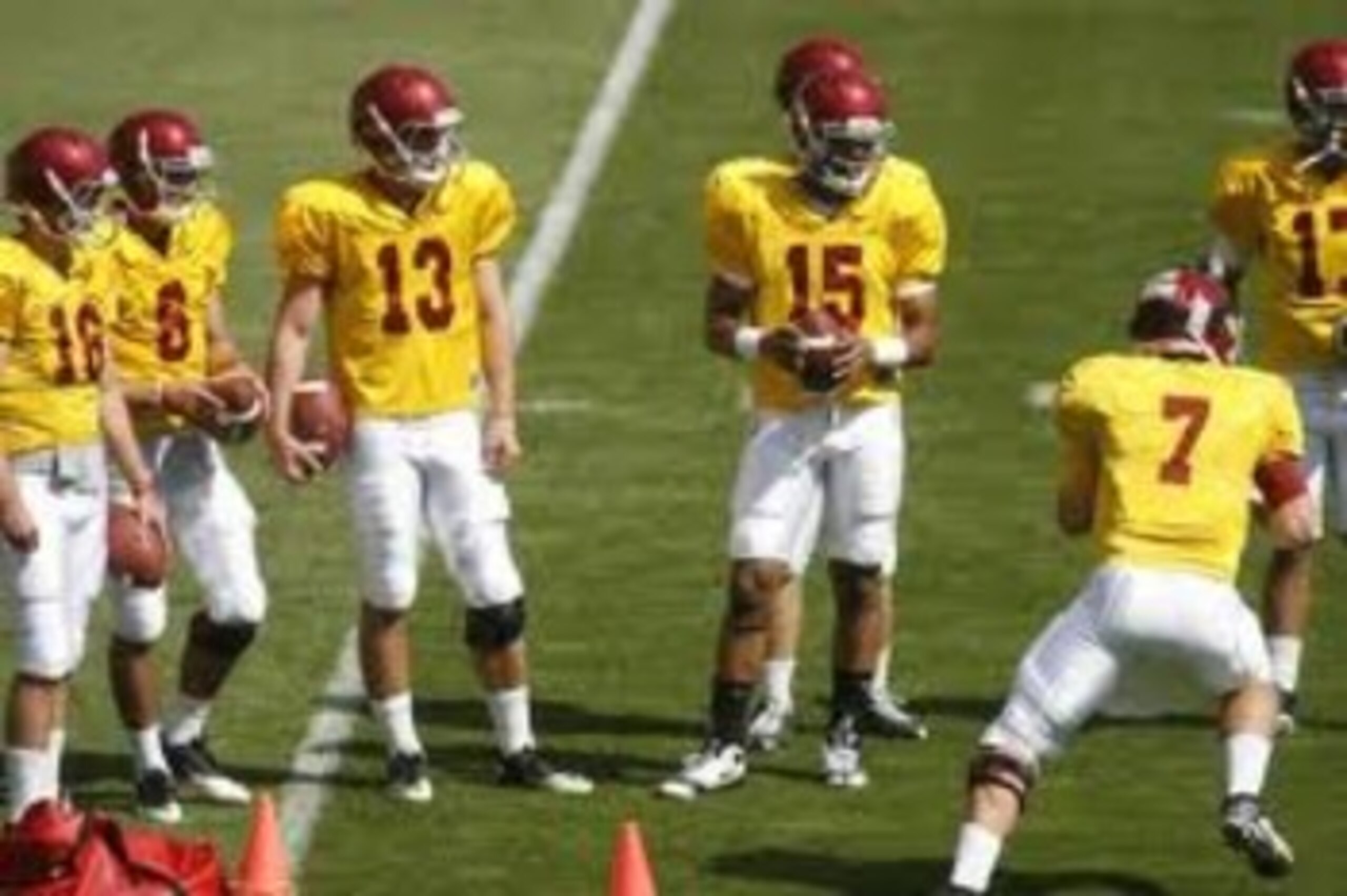 USC quarterbacks during 2011 spring practice