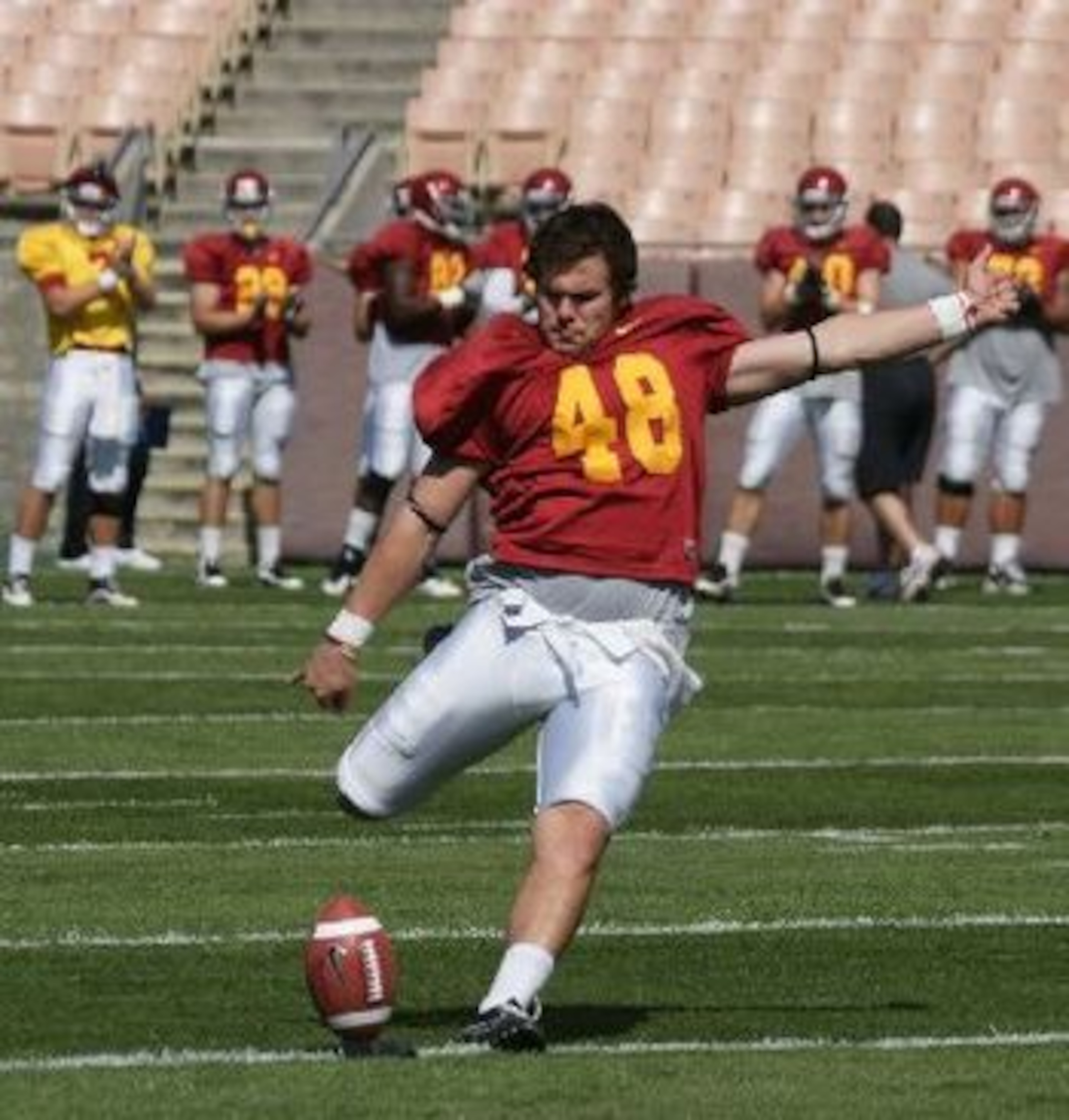 Andrei Heidari has a very strong leg and routinely hit from 50 yards in spring practice