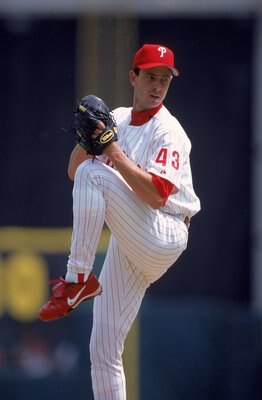 16 Apr 2000: Pitcher Andy Ashby #43 of the Philadelphia Phillies winds up for the pitch the ball during the game against the Montreal Expos at the Veterans Stadium in Philadelphia, Pennsylvania. The Phillies defeated the Expos 5-4.