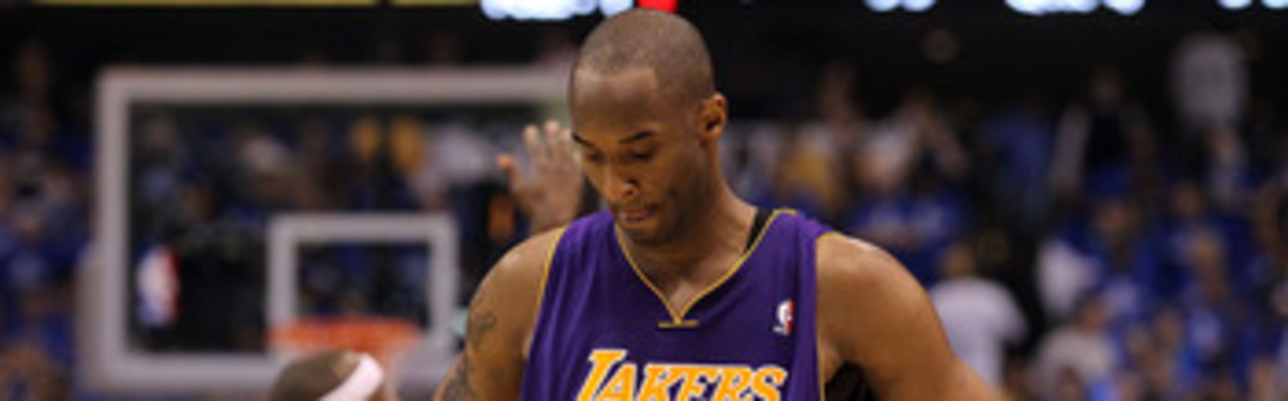 DALLAS, TX - MAY 06:  Guard Kobe Bryant #24 of the Los Angeles Lakers reacts during a 98-92 loss against the Dallas Mavericks in Game Three of the Western Conference Semifinals during the 2011 NBA Playoffs on May 6, 2011 at American Airlines Center in Dal