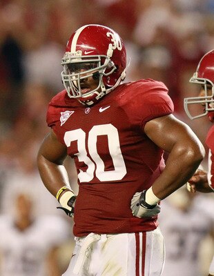 TUSCALOOSA, AL - SEPTEMBER 11:  Dont'a Hightower #30 of the Alabama Crimson Tide against the Penn State Nittany Lions at Bryant-Denny Stadium on September 11, 2010 in Tuscaloosa, Alabama.  (Photo by Kevin C. Cox/Getty Images)