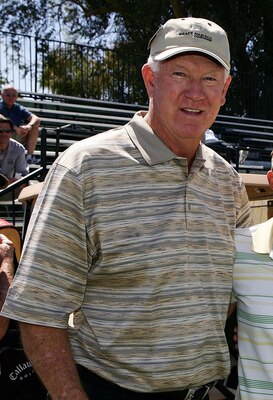 RANCHO MIRAGE, CA - MARCH 28:  Basketball legend John Havlicek poses with LPGA player Nicole Castrale and her husband Craig during the pro-am at the Kraft Nabisco Championship at Mission Hills Country Club on March 28, 2007 in Rancho Mirage, California. (