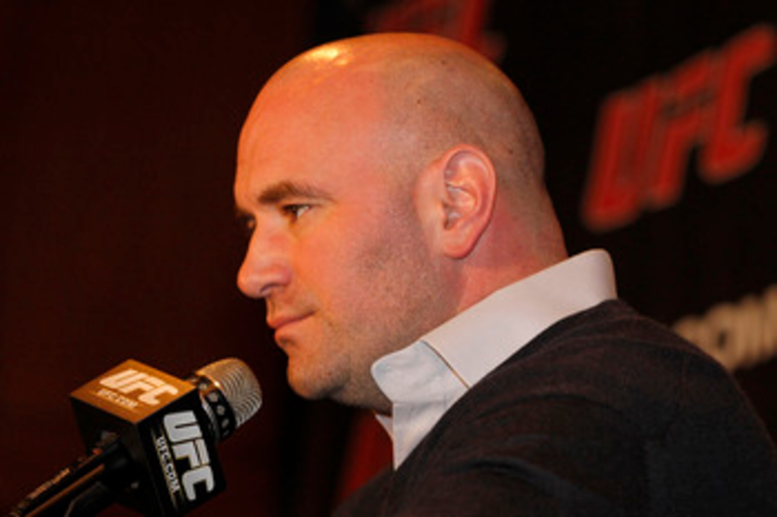 NEW YORK, NY - JANUARY 13: Dana White, UFC President, speaks during a press conference to announce commitment to bring UFC to Madison Square Garden and New York State at Madison Square Garden on January 13, 2011 in New York City. (Photo by Michael Cohen NEW YORK, NY - JANUARY 13: Dana White, UFC President, speaks during a press conference to announce commitment to bring UFC to Madison Square Garden and New York State at Madison Square Garden on January 13, 2011 in New York City. (Photo by Michael Cohen