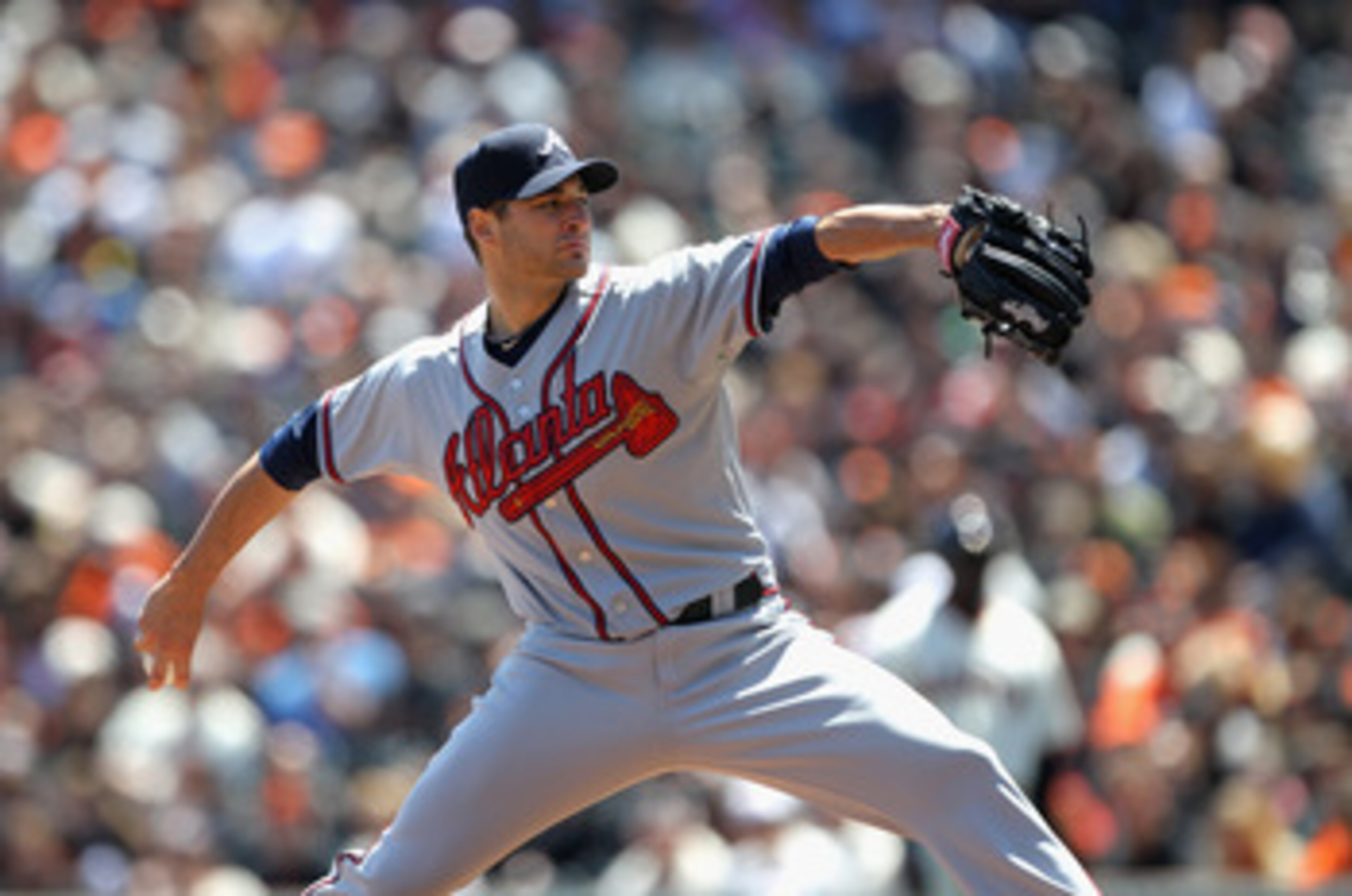 SAN FRANCISCO, CA - APRIL 24:  Brandon Beachy #37 of the Atlanta Braves pitches against the San Francisco Giants at AT&T Park on April 24, 2011 in San Francisco, California.  (Photo by Ezra Shaw/Getty Images)