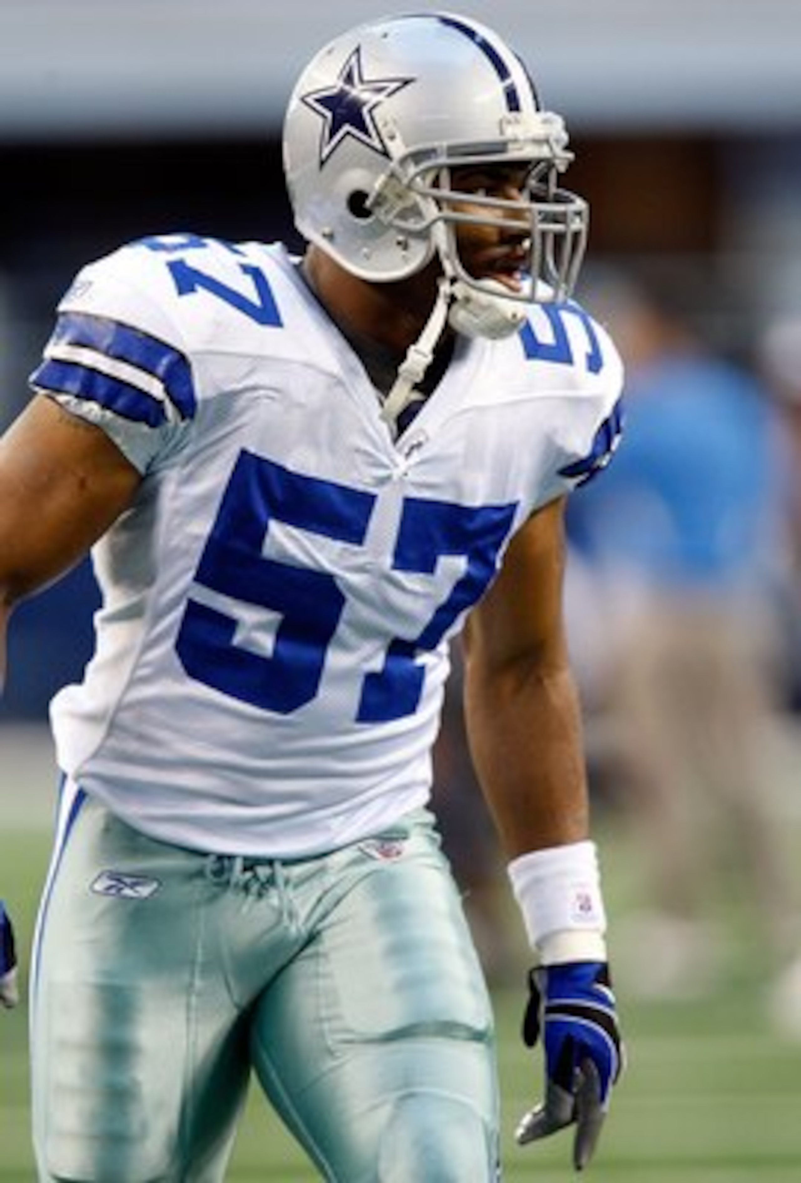 ARLINGTON, TX - DECEMBER 13:  Linebacker Victor Butler #57 of the Dallas Cowboys at Cowboys Stadium on December 13, 2009 in Arlington, Texas.  (Photo by Ronald Martinez/Getty Images)