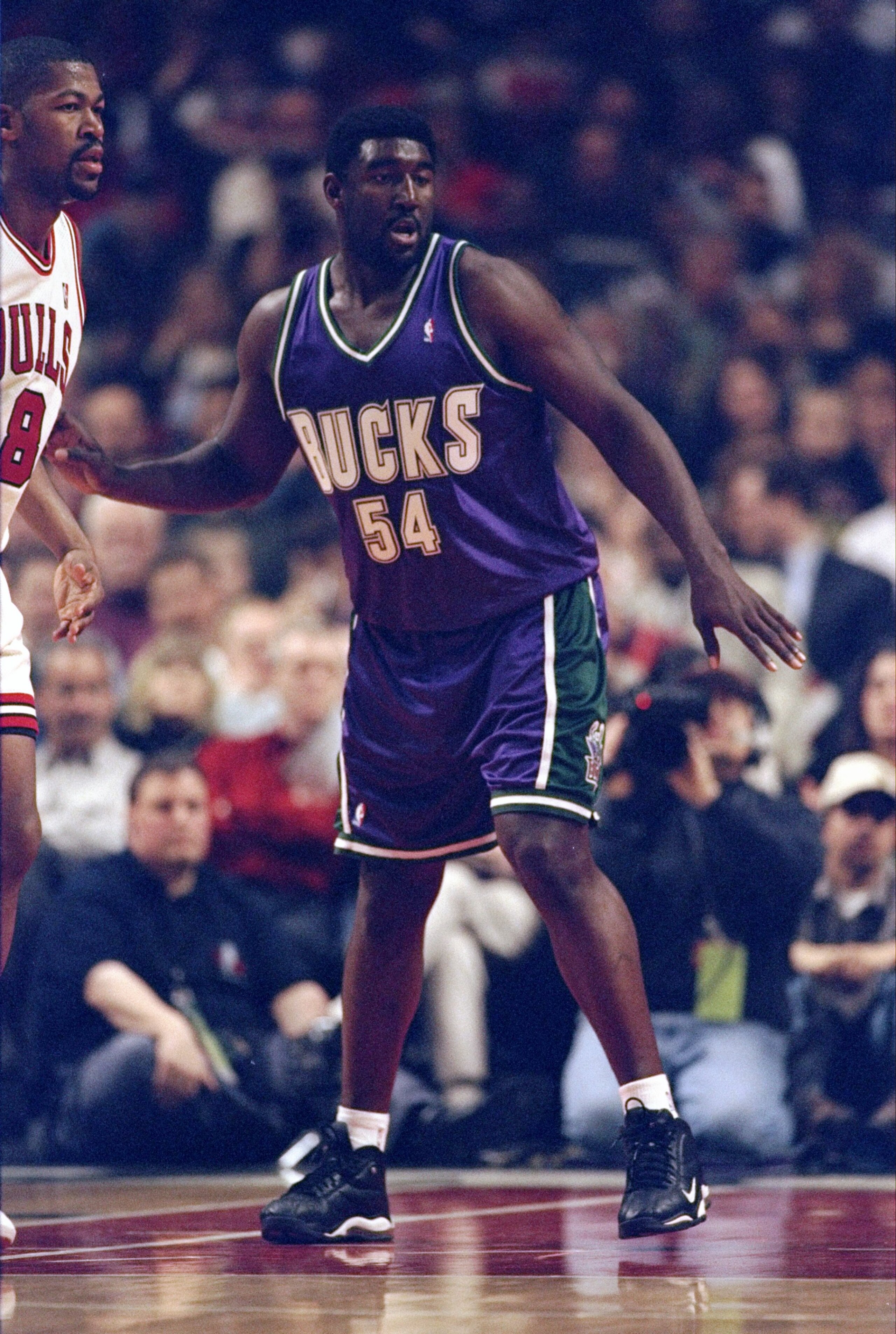 23 Feb 1999:  Robert Traylor #54 of the Milwaukee Bucks in action during the game against the Chicago Bulls at the United Center in Chicago, Illinois. The Bucks defeated the Bulls 96-88.   Mandatory Credit: Jonathan Daniel  /Allsport