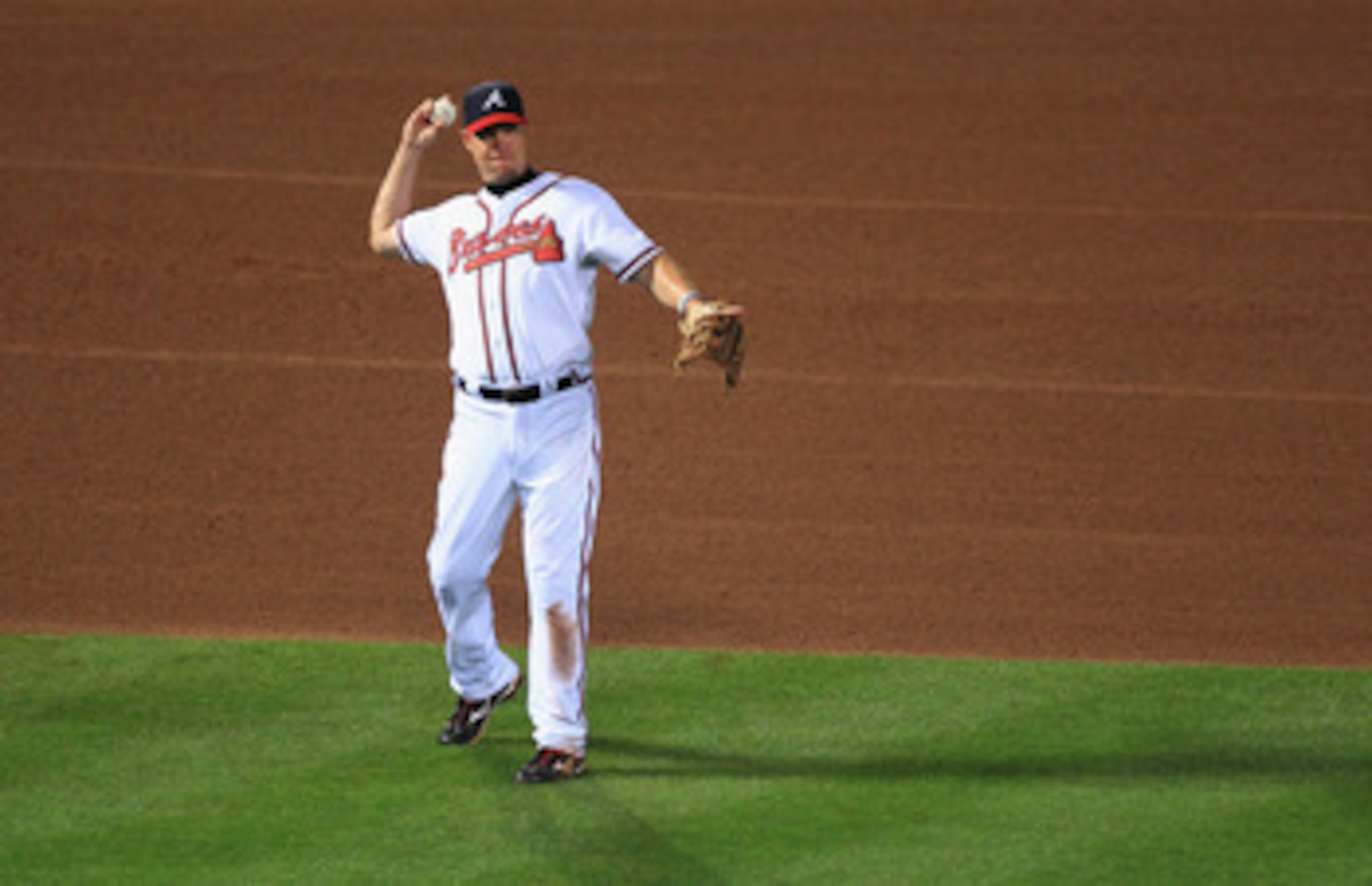 ATLANTA, GA - APRIL 08: Chipper Jones #10 of the Atlanta Braves during their opening day game against the Philadephia Phillies at Turner Field on April 8, 2011 in Atlanta, Georgia. (Photo by Streeter Lecka/Getty Images) ATLANTA, GA - APRIL 08: Chipper Jones #10 of the Atlanta Braves during their opening day game against the Philadephia Phillies at Turner Field on April 8, 2011 in Atlanta, Georgia. (Photo by Streeter Lecka/Getty Images)