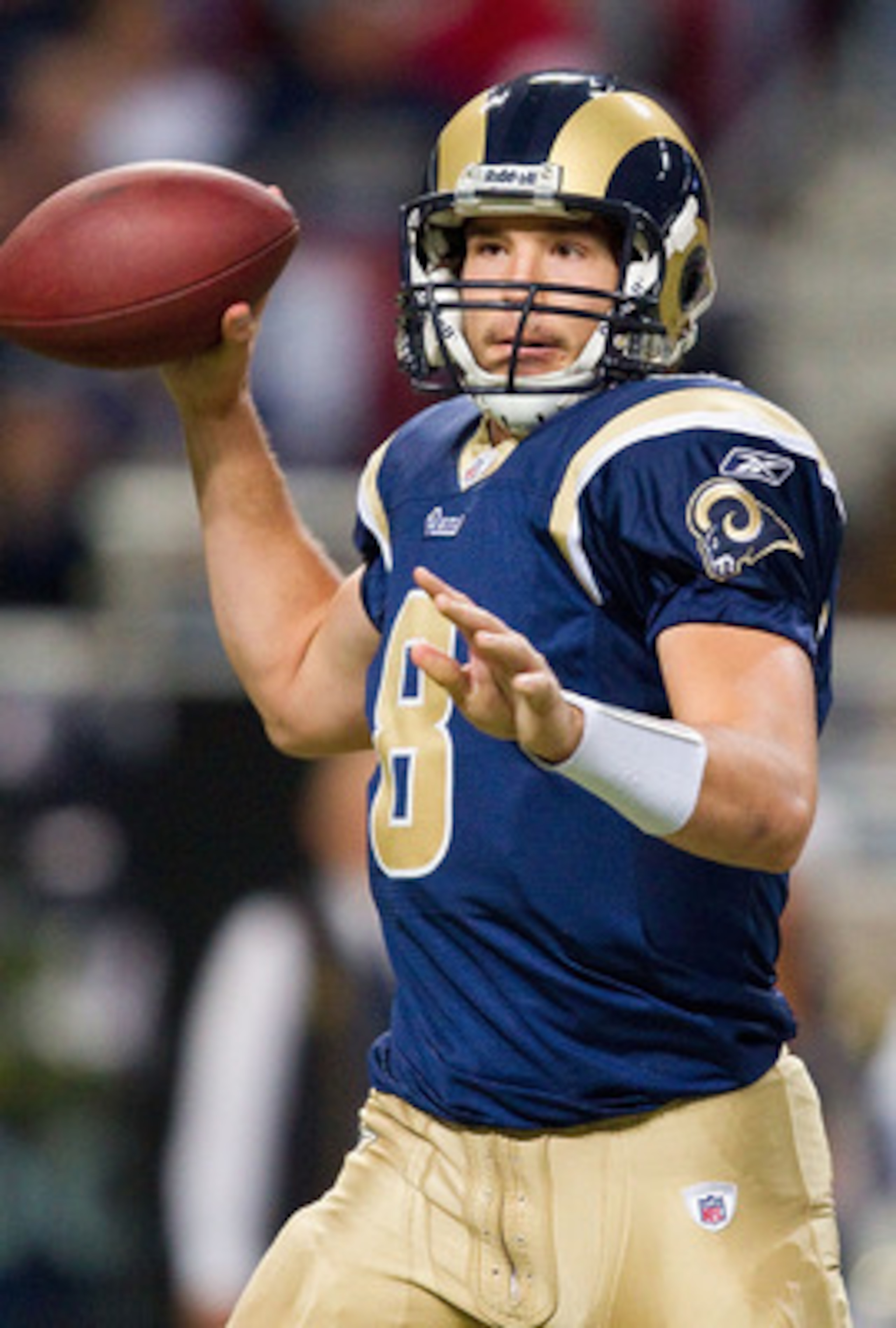 ST. LOUIS, MO - DECEMBER 19: Sam Bradford #8 of the St. Louis Rams passes against the Kansas City Chiefs at the Edward Jones Dome on December 19, 2010 in St. Louis, Missouri.  The Chiefs beat the Rams 27-13.  (Photo by Dilip Vishwanat/Getty Images)