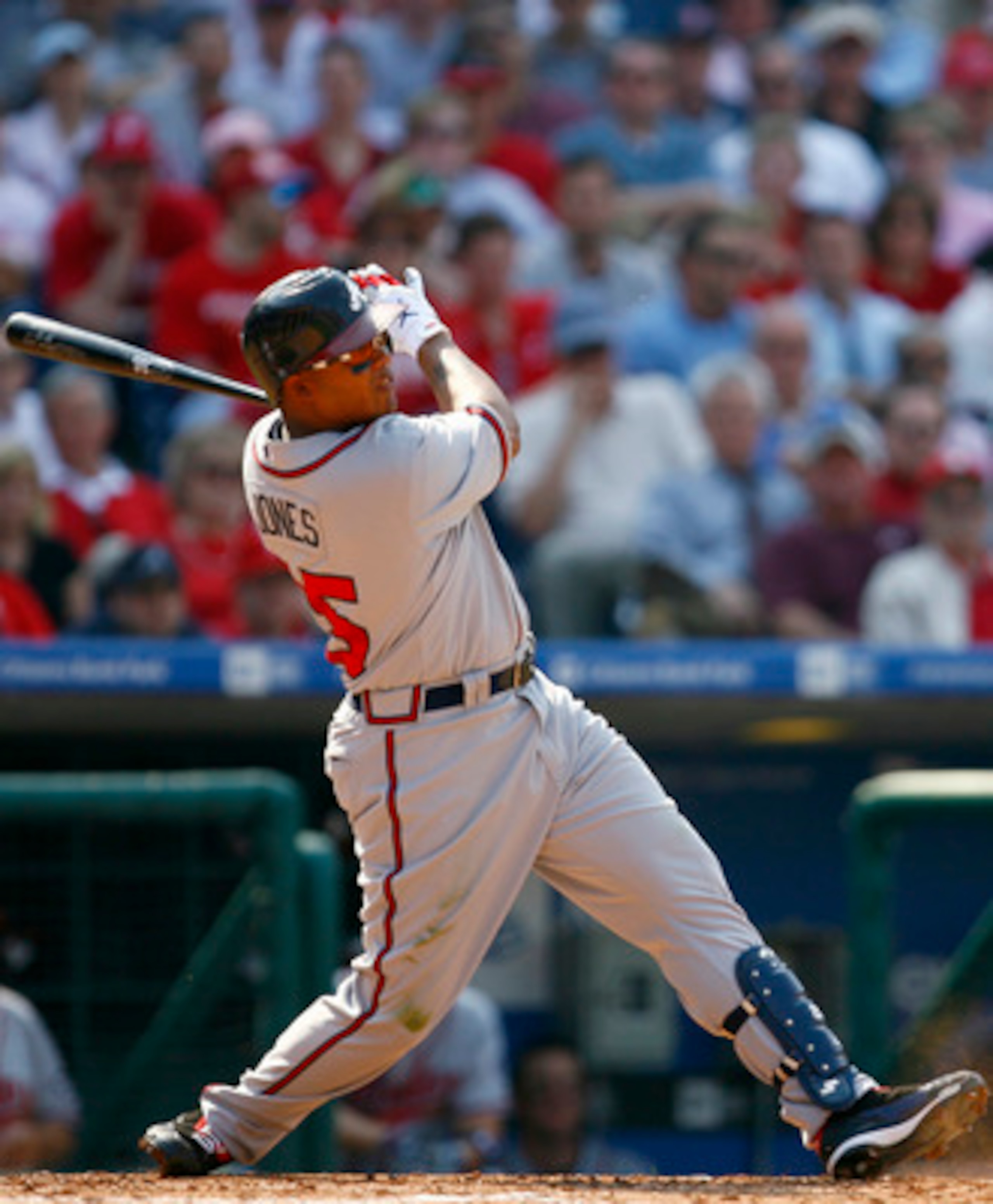 PHILADELPHIA, PA - APRIL 2: Outfielder Andruw Jones #25 of the Atlanta Braves bats against the Philadelphia Phillies during a Opening Day game on April 2, 2007 at Citizens Bank Park in Philadelphia, Pennsylvania. (Photo by Rob Tringali/Getty Images) PHILADELPHIA, PA - APRIL 2: Outfielder Andruw Jones #25 of the Atlanta Braves bats against the Philadelphia Phillies during a Opening Day game on April 2, 2007 at Citizens Bank Park in Philadelphia, Pennsylvania. (Photo by Rob Tringali/Getty Images)