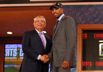 NEW YORK - JUNE 25:  NBA Commissioner David Stern poses for a photograph with the twelfth overall draft pick by the Charlotte Bobcats, Gerald Henderson during the 2009 NBA Draft at the Wamu Theatre at Madison Square Garden June 25, 2009 in New York City.
