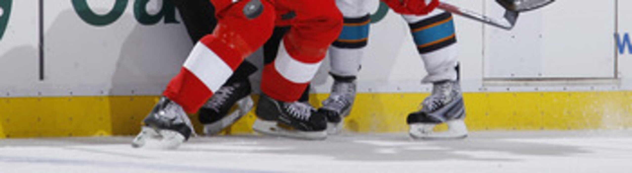 DETROIT - MAY 10: Nicklas Lidstrom #5 of the Detroit Red Wings battles for position with Joe Thornton #19 of the San Jose Sharks during the third period in Game Six of the Western Conference Semifinals during the 2011 NHL Stanley Cup Playoffs on May 10, 2