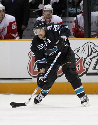 SAN JOSE, CA - MAY 08:  Dan Boyle #22 of the San Jose Sharks in action against the Detroit Red Wings in Game Five of the Western Conference Semifinals during the 2011 NHL Stanley Cup Playoffs at HP Pavilion on May 8, 2011 in San Jose, California.  (Photo 