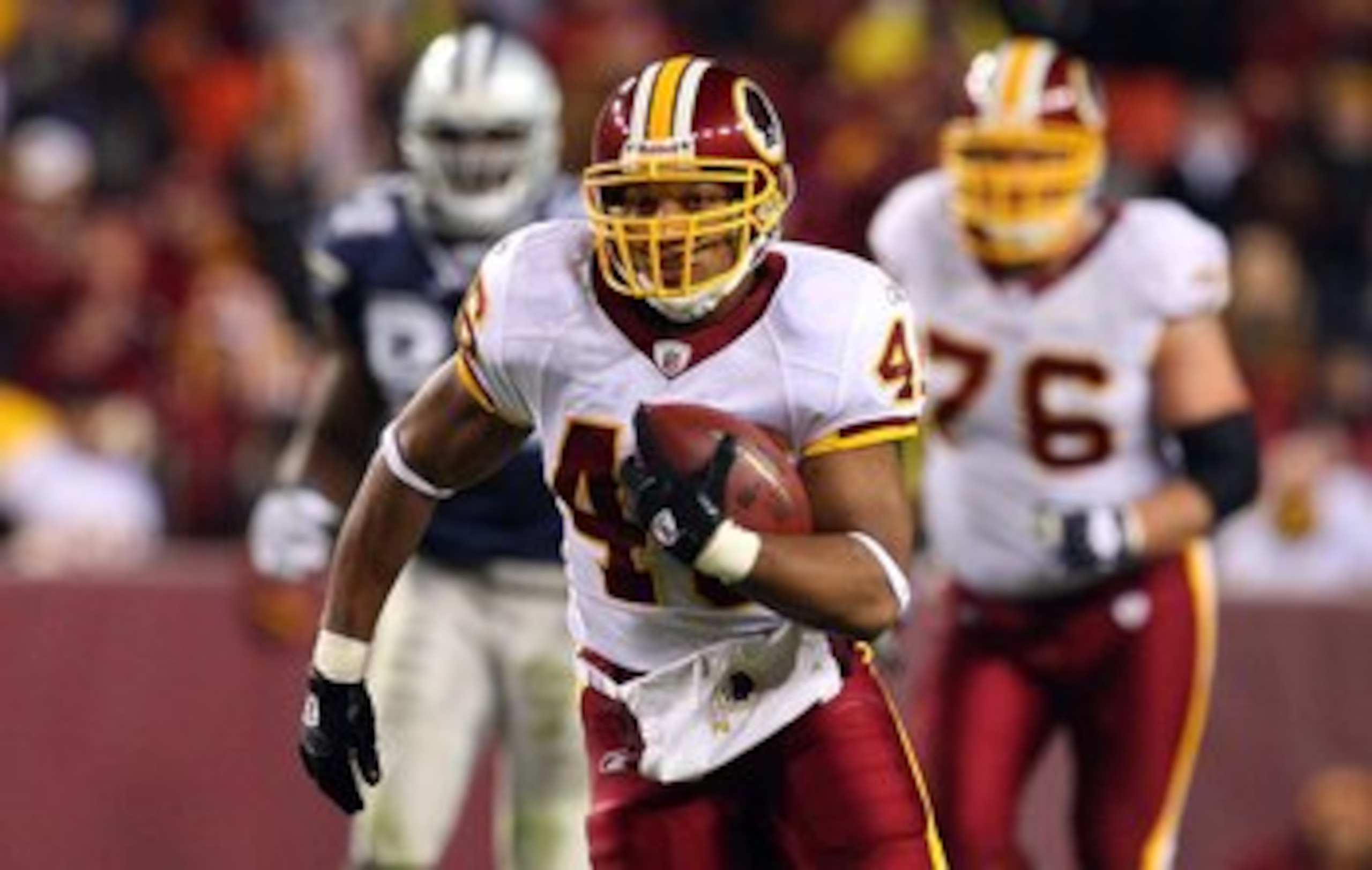 LANDOVER, MD - NOVEMBER 16:  Ladell Betts #46 of the Washington Redskins in action against the Dallas Cowboys on November 16, 2008 at FedEx Field in Landover, Maryland.  (Photo by Jim McIsaac/Getty Images)