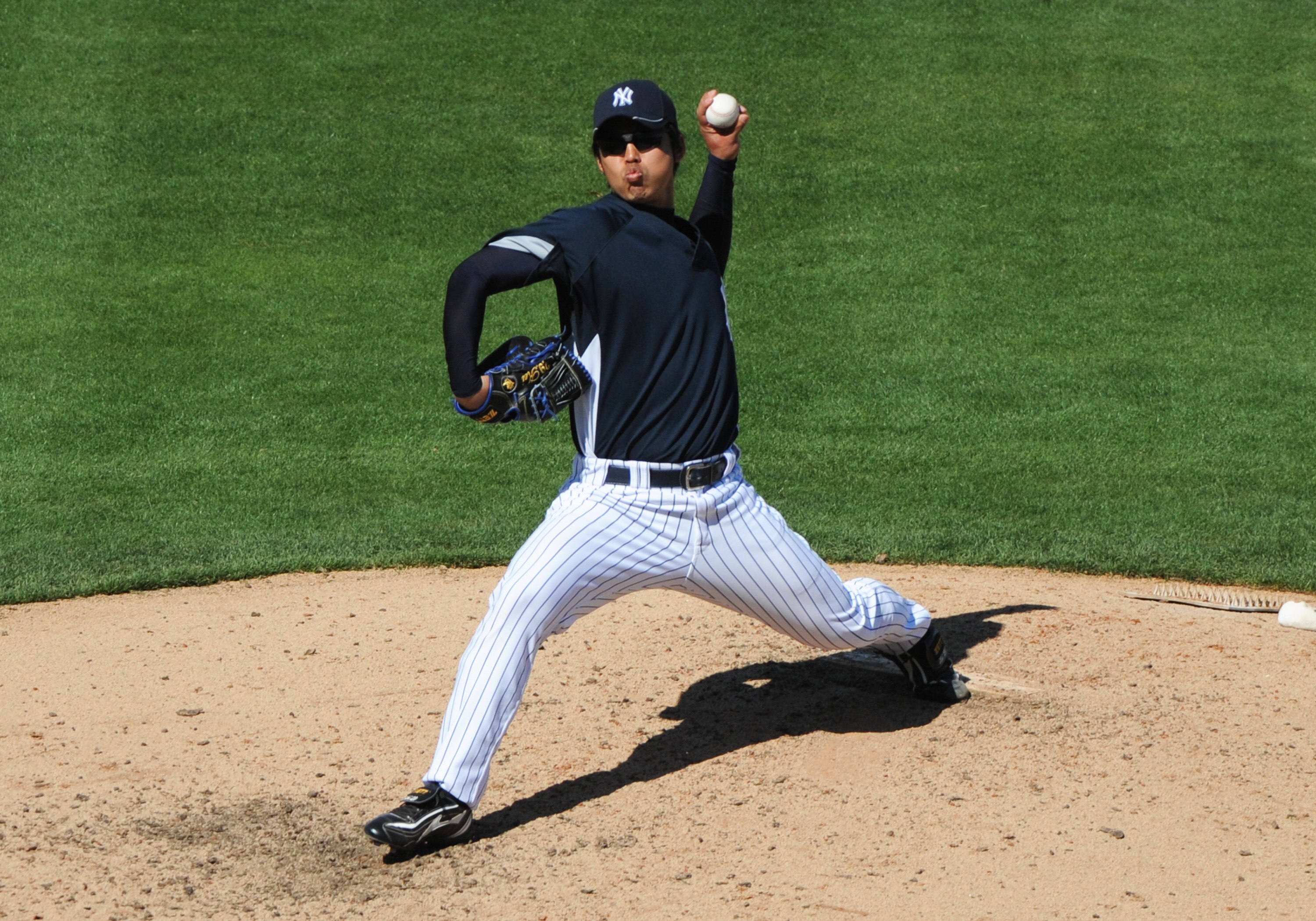TAMPA, FL - MARCH 5: Pitcher Kei Igawa #17 of the New York Yankees throws in relief against the Tampa Bay Rays March 5, 2010 at the George M. Steinbrenner  Field in Tampa, Florida. (Photo by Al Messerschmidt/Getty Images)