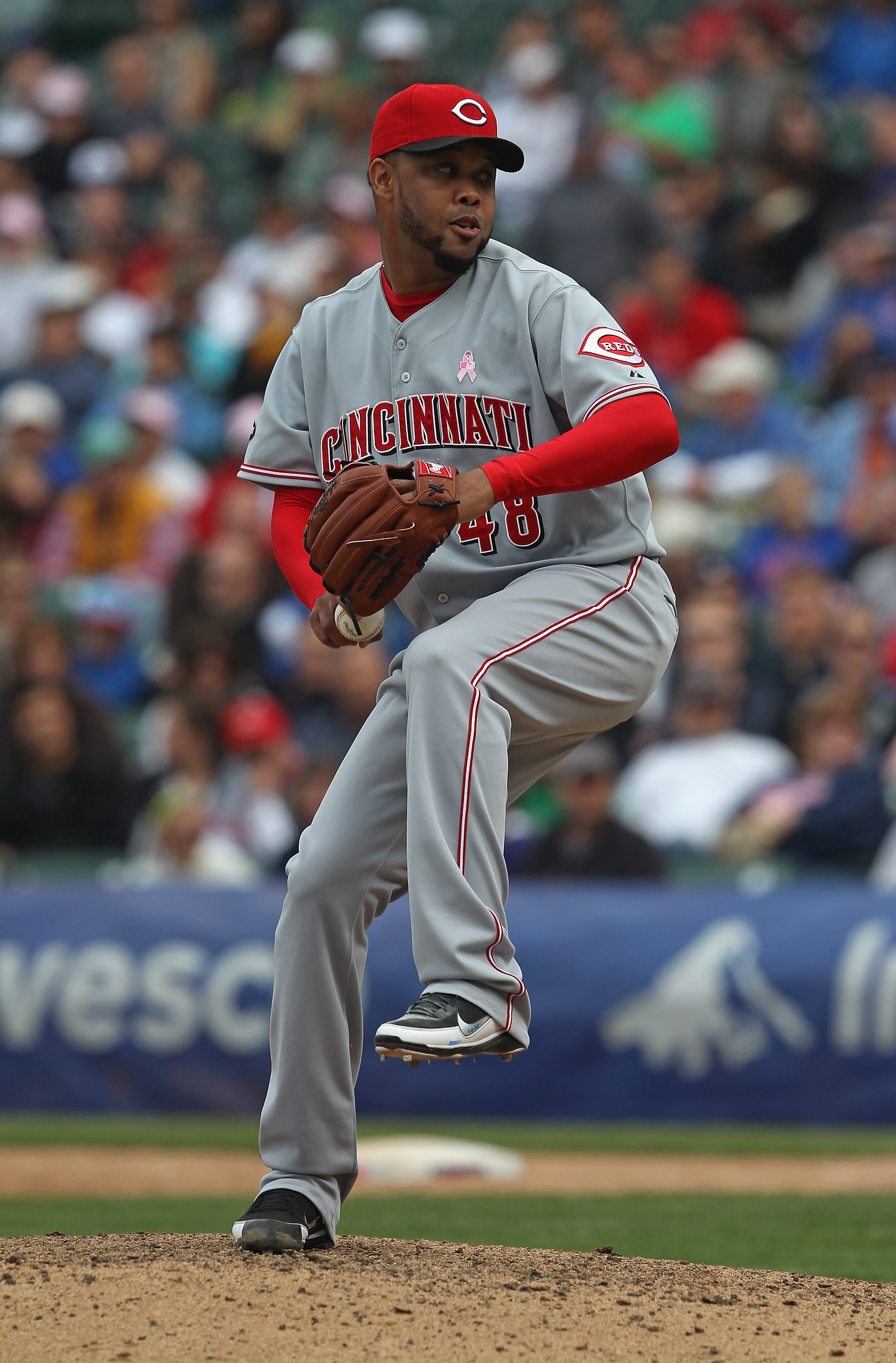 CHICAGO, IL - MAY 08: Francisco Cordero #48 of the Cincinnati Reds pitches in the 9th inning against the Chicago Cubs at Wrigley Field on May 8, 2011 in Chicago, Illinois. The Reds defeated the Cubs 2-0.  (Photo by Jonathan Daniel/Getty Images)
