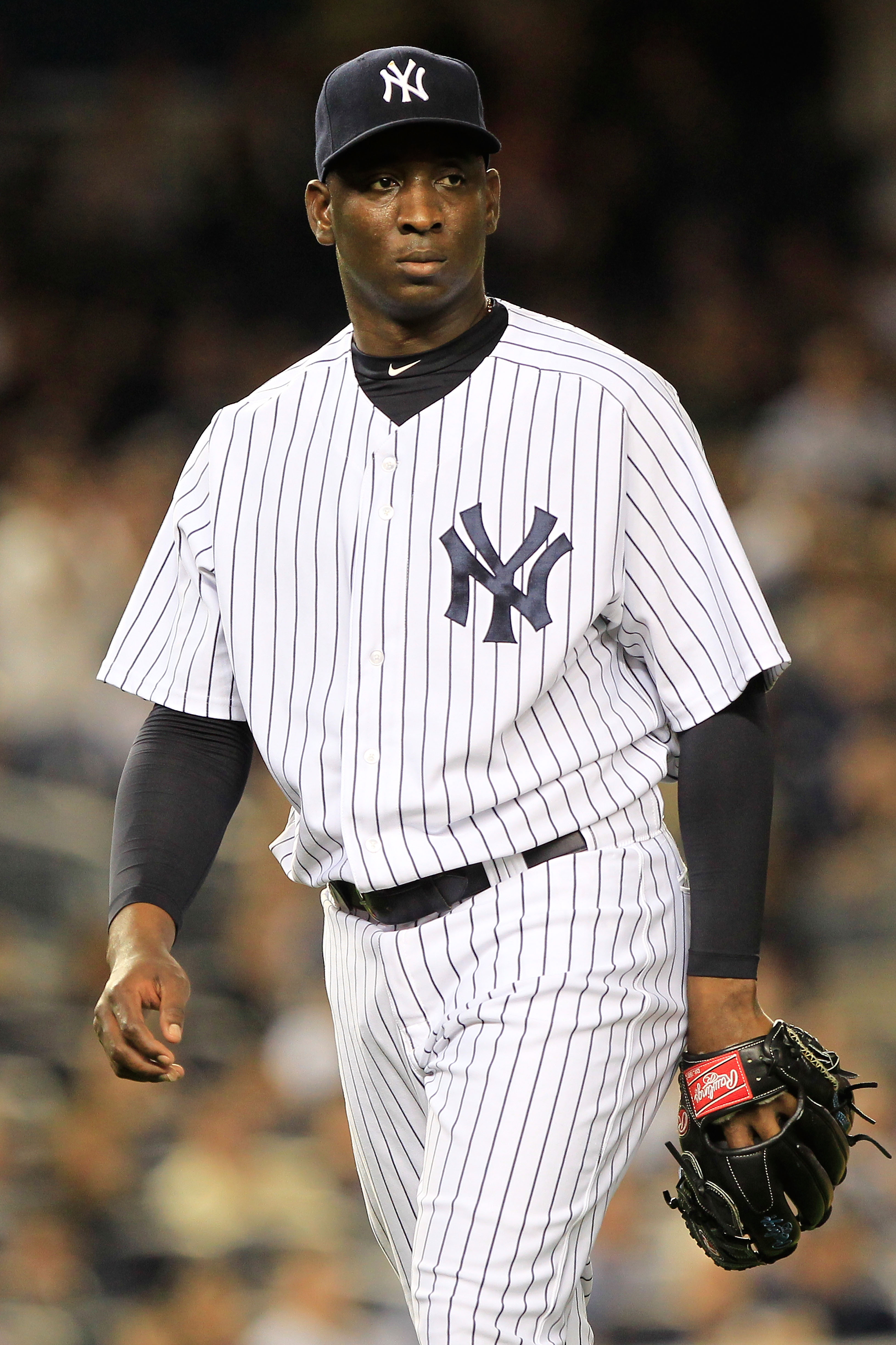 NEW YORK, NY - APRIL 26:  Rafael Soriano #29 of the New York Yankees walks to the dugout after the top of the eighth inning against the Chicago White Sox at Yankee Stadium on April 26, 2011 in the Bronx borough of New York City.  (Photo by Chris Trotman/G