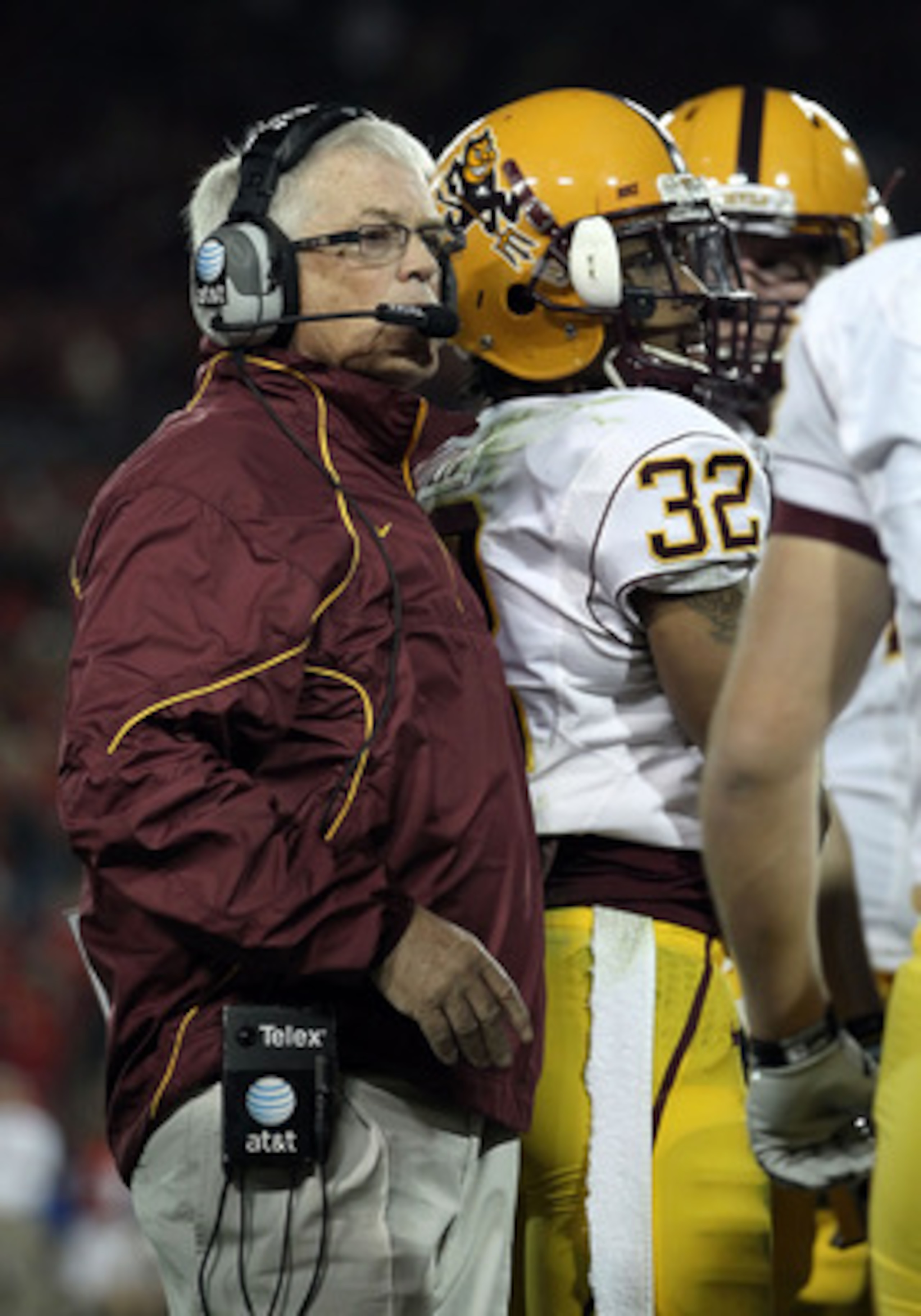 TUCSON, AZ - DECEMBER 02:  Head coach Dennis Erickson of the Arizona State Sun Devils during the college football game at Arizona Stadium on December 2, 2010 in Tucson, Arizona. The Sun Devils defeated the Wildcats 30-29 in double overtime.  (Photo by Chr