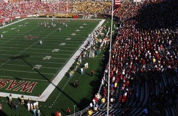 BLOOMINGTON, IN - NOVEMBER 3: Fans cheer in the stands during the game between the Ball State Cardinals and the Indiana Hoosiers at Memorial Stadium November 3, 2007 in Bloomington, Indiana. (Photo by Andy Lyons/Getty Images)